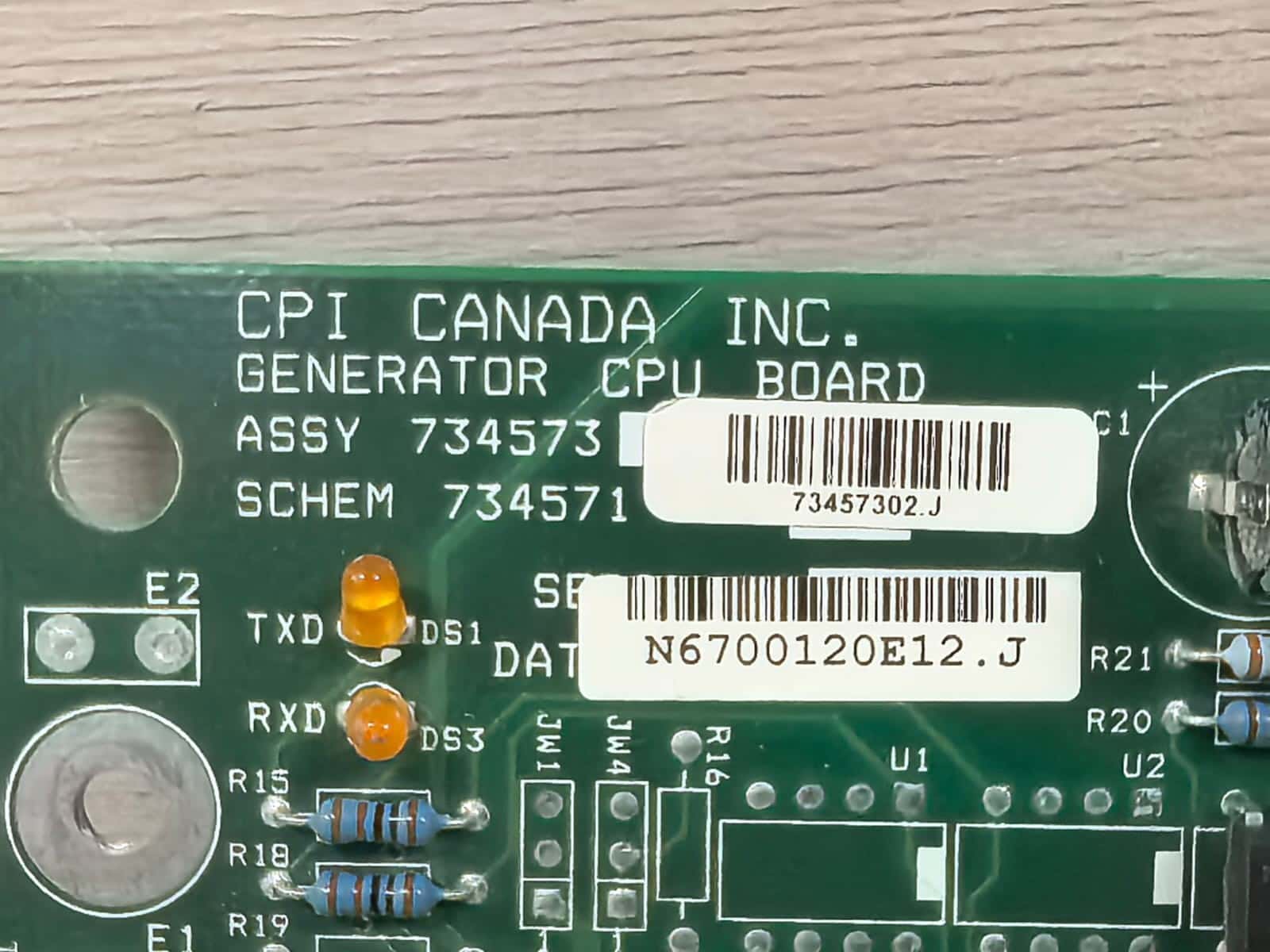CPI CANADA INC. 734573 CPI CANADA INC. 734573 GENERATOR CPU BOARD 5