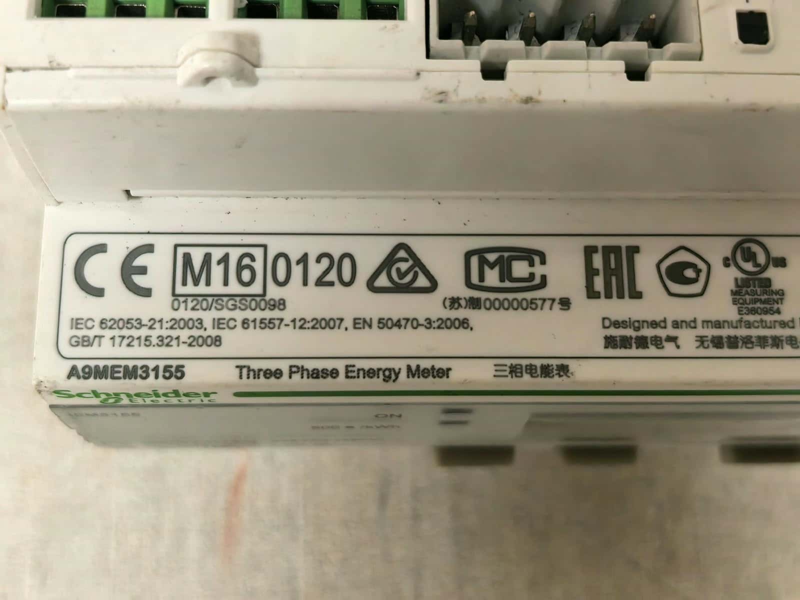 Schneider Electric A9MEM3155 / IEM3155 SCHNEIDER ELECTRIC A9MEM3155 / IEM3155 3 PHASE ENERGY METER 5