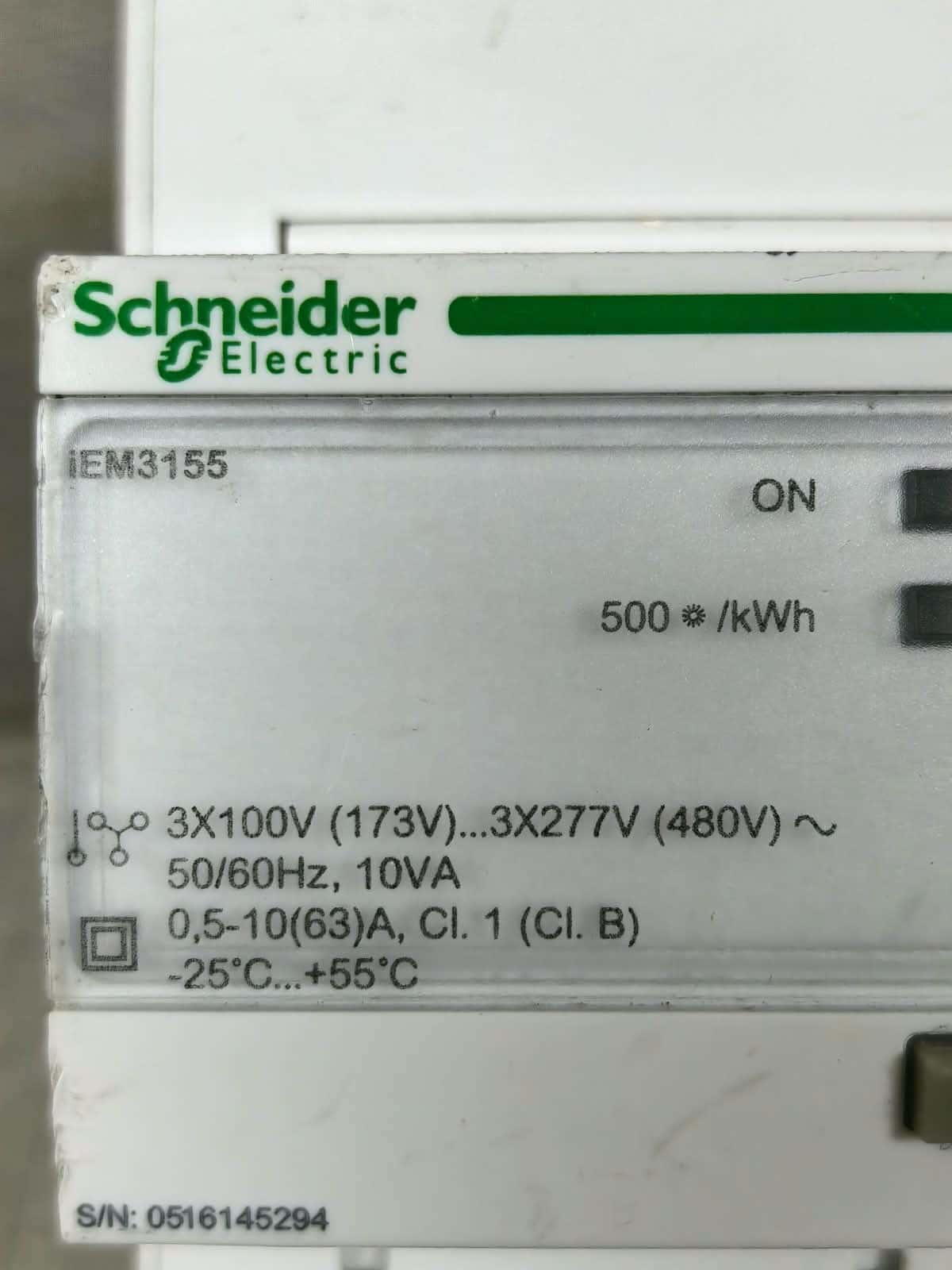 Schneider Electric A9MEM3155 / IEM3155 SCHNEIDER ELECTRIC A9MEM3155 / IEM3155 3 PHASE ENERGY METER 3