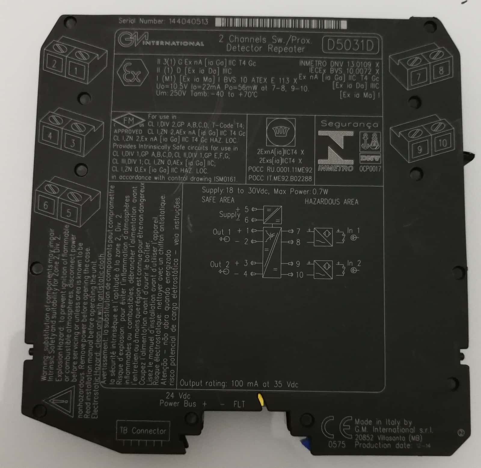 GM International D5031D GM International D5031D Switch/Proximity Detector Repeater 2 channels 3