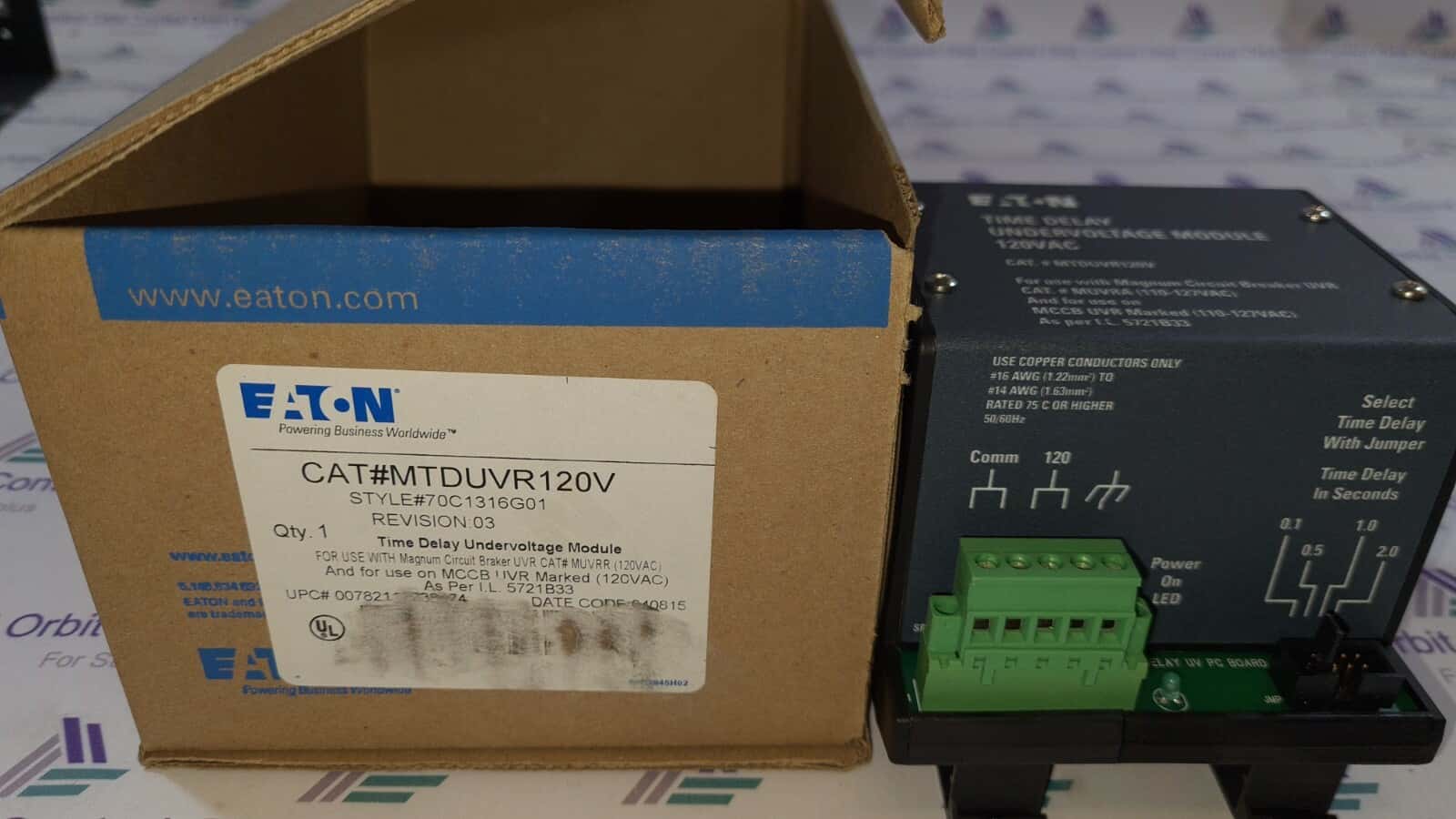 Eaton MTDUVR120V EATON CAT# MTDUVR120V Time Delay Undervoltage Module MCCB 70C1316G01 10