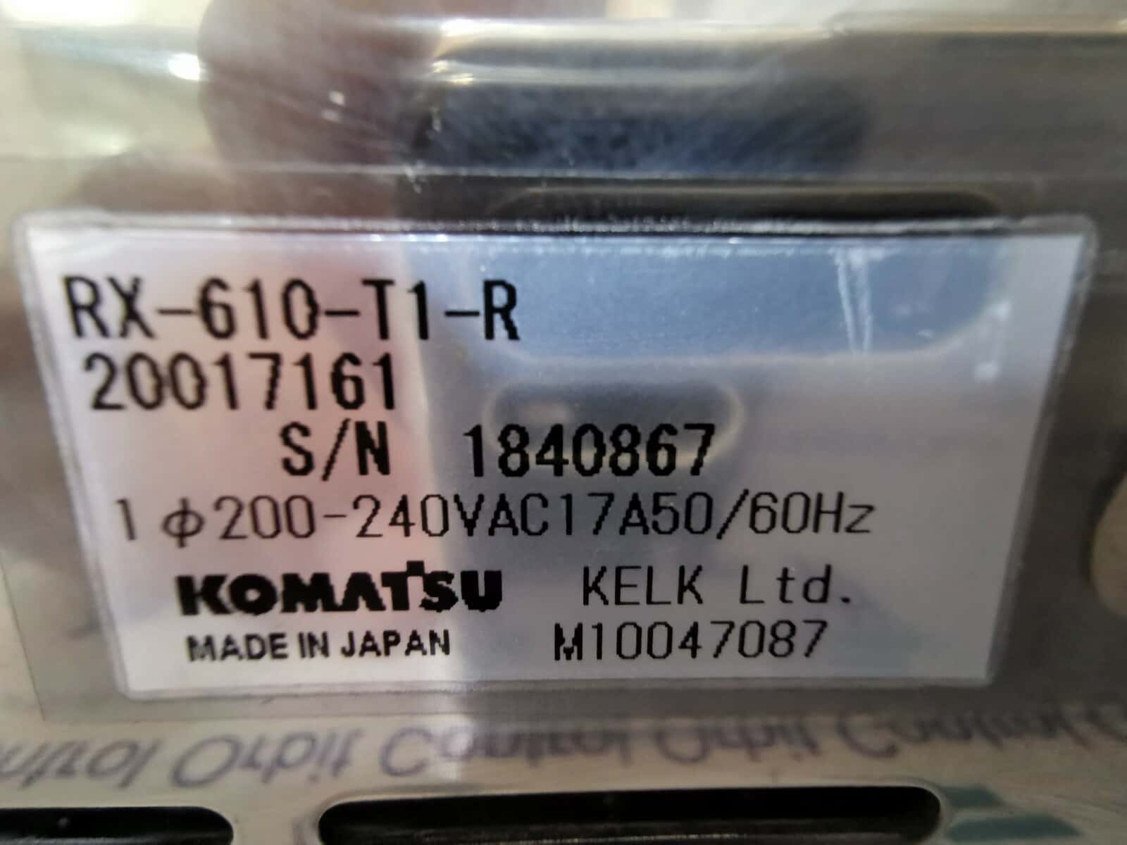 KOMATSU RX-610-T1-R 20017161 KELK KOMATSU CIRCULATOR CONTROLLER RX-610-T1-R 20017161 7