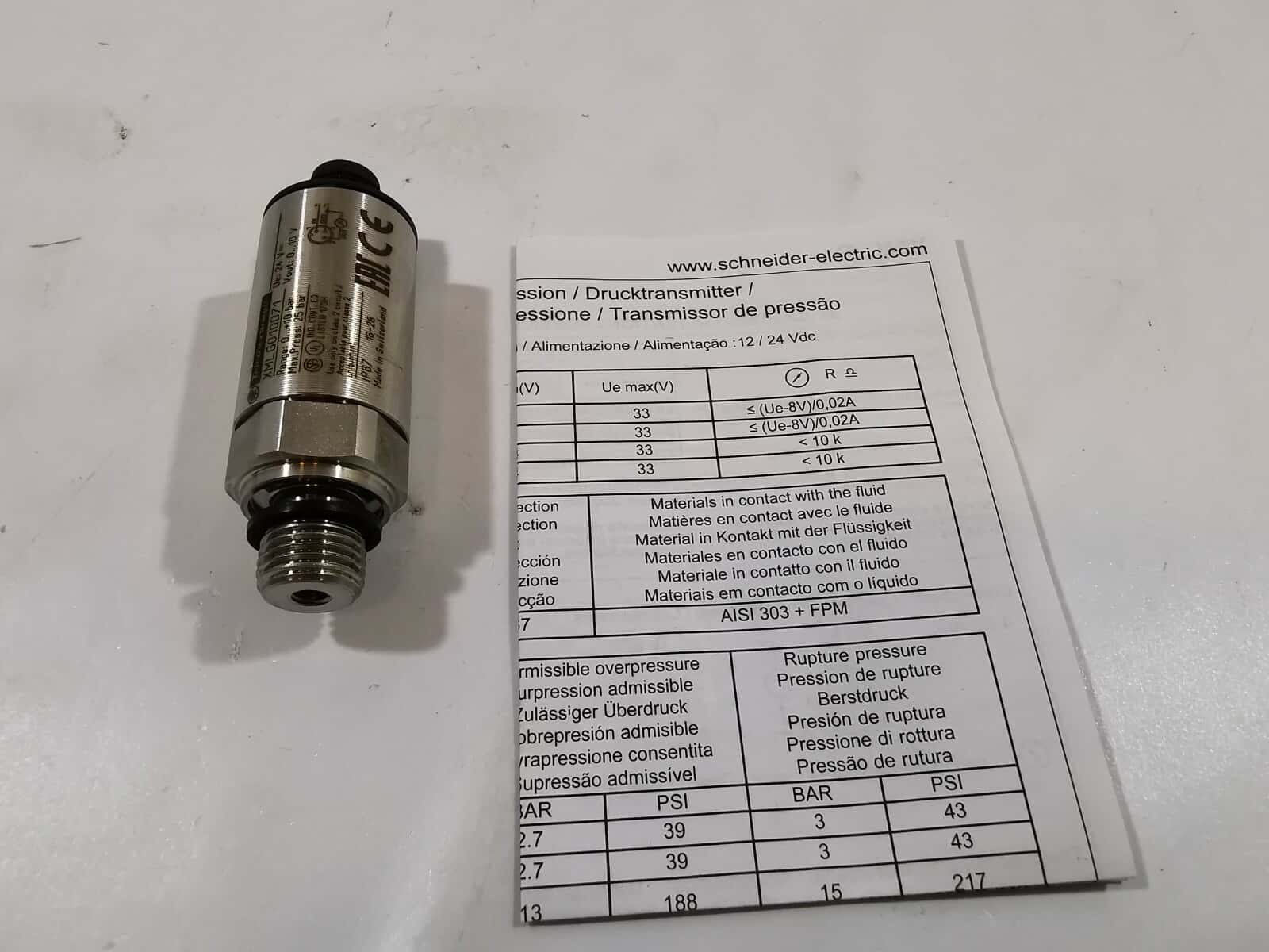 Telemecanique XMLG010D71 Telemecanique XMLG010D71 Pressure Transmitter 834224 3