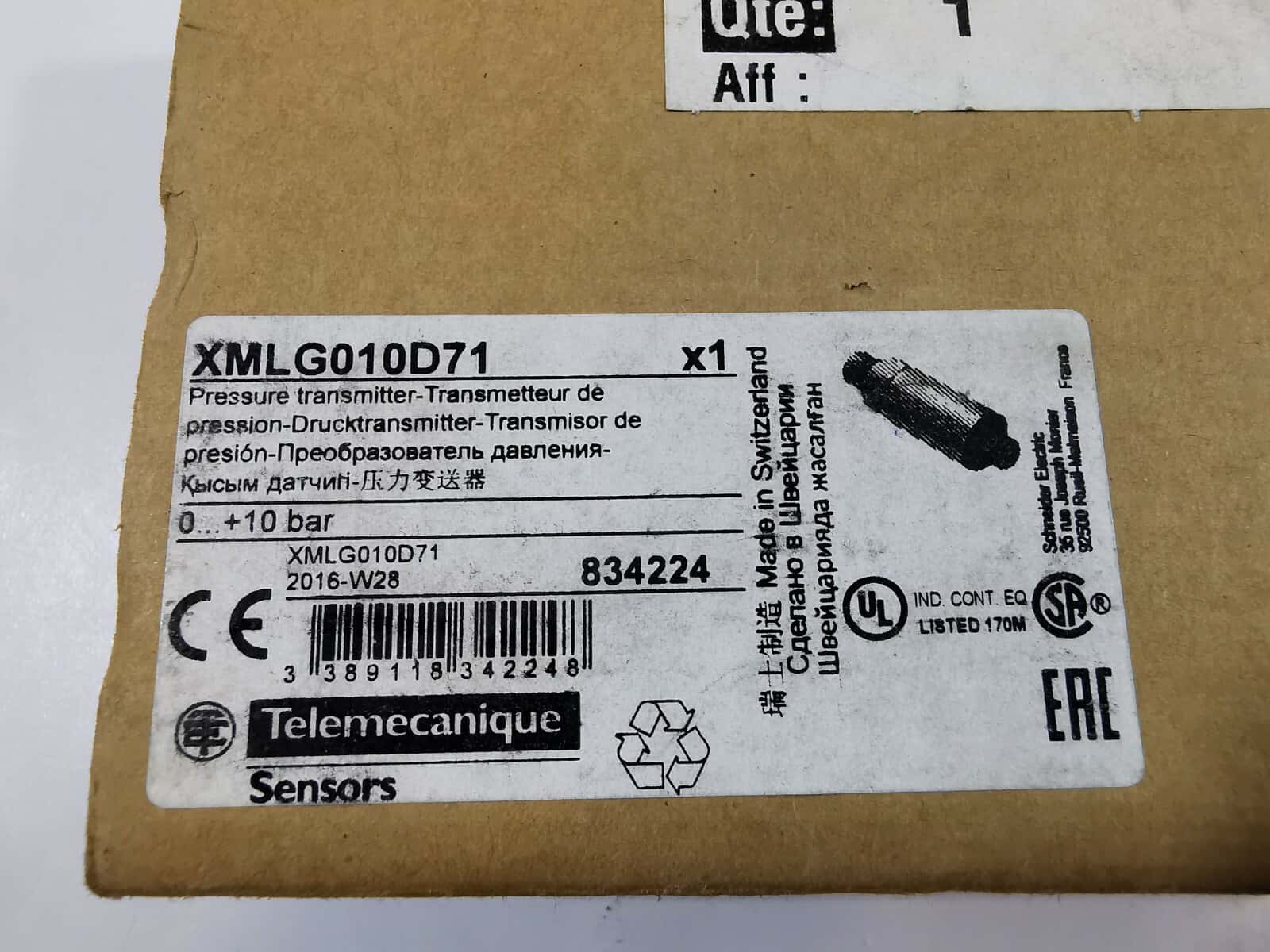 Telemecanique XMLG010D71 Telemecanique XMLG010D71 Pressure Transmitter 834224 5