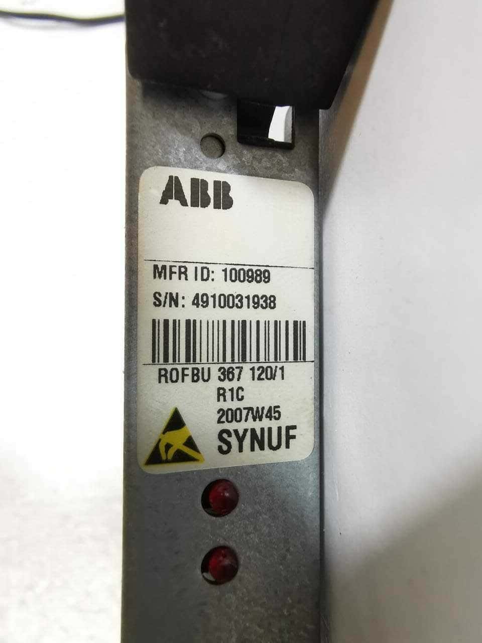 ABB 100989 ROFBU SYNUF ABB ROFBU 367 120/1 R1C 2007W45 SYNUF 100989 PC BOARD 4