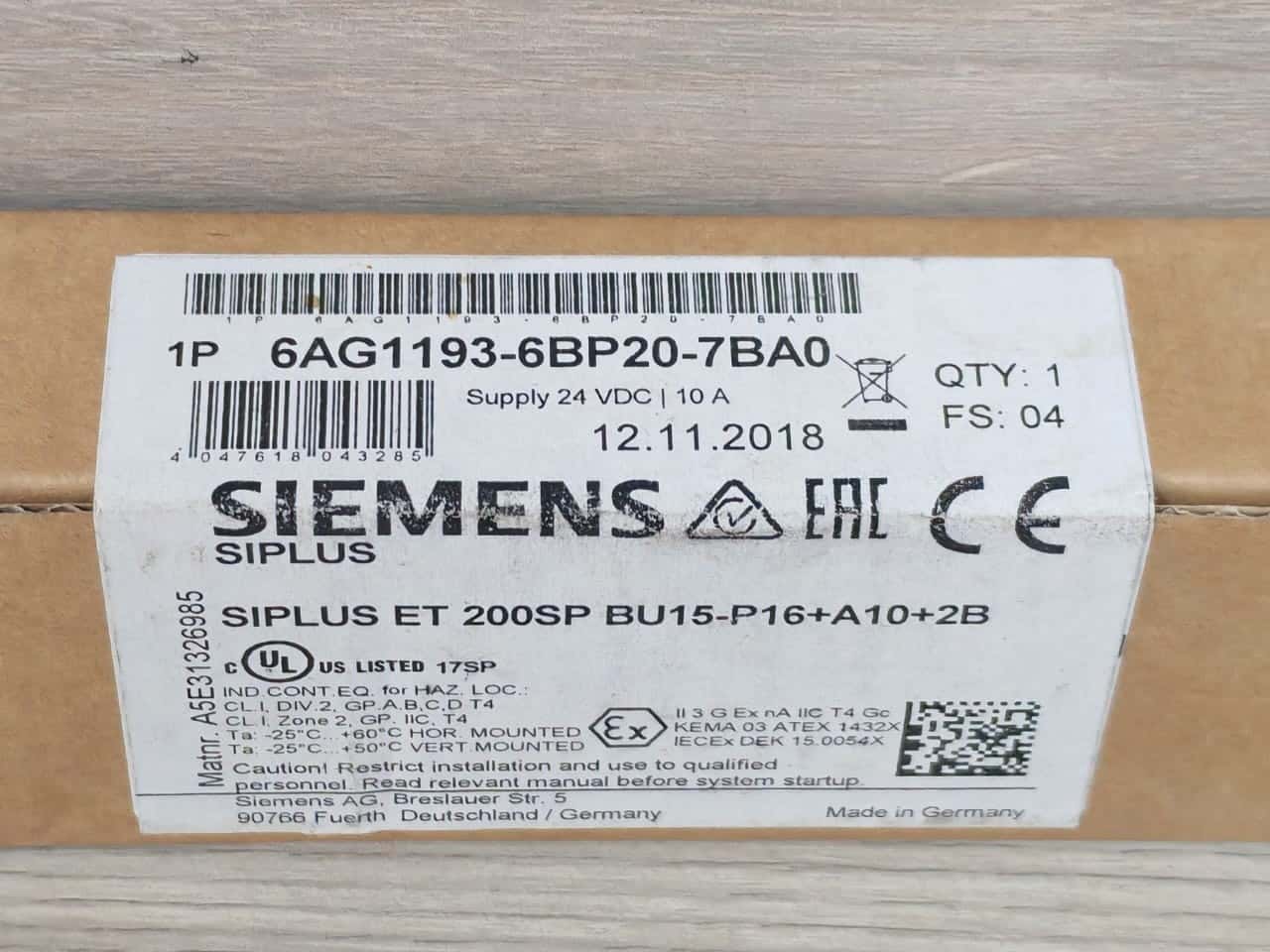Siemens 6AG1193-6BP20-7BA0 Siemens SIPLUS ET 200SP 6AG1193-6BP20-7BA0 9