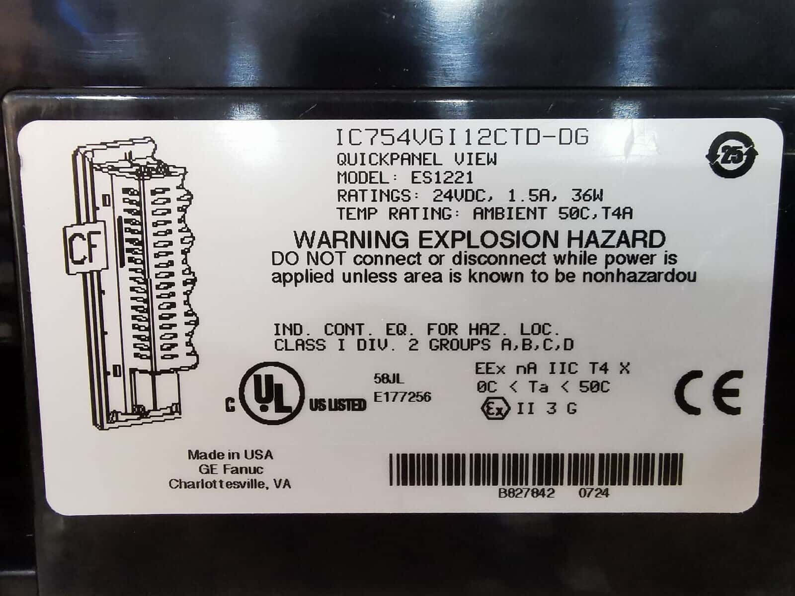 GE IC754VGI12CTD-DG GE FANUC IC754VGI12CTD-DG Quick Panel View ES1221 Need change Screen 4