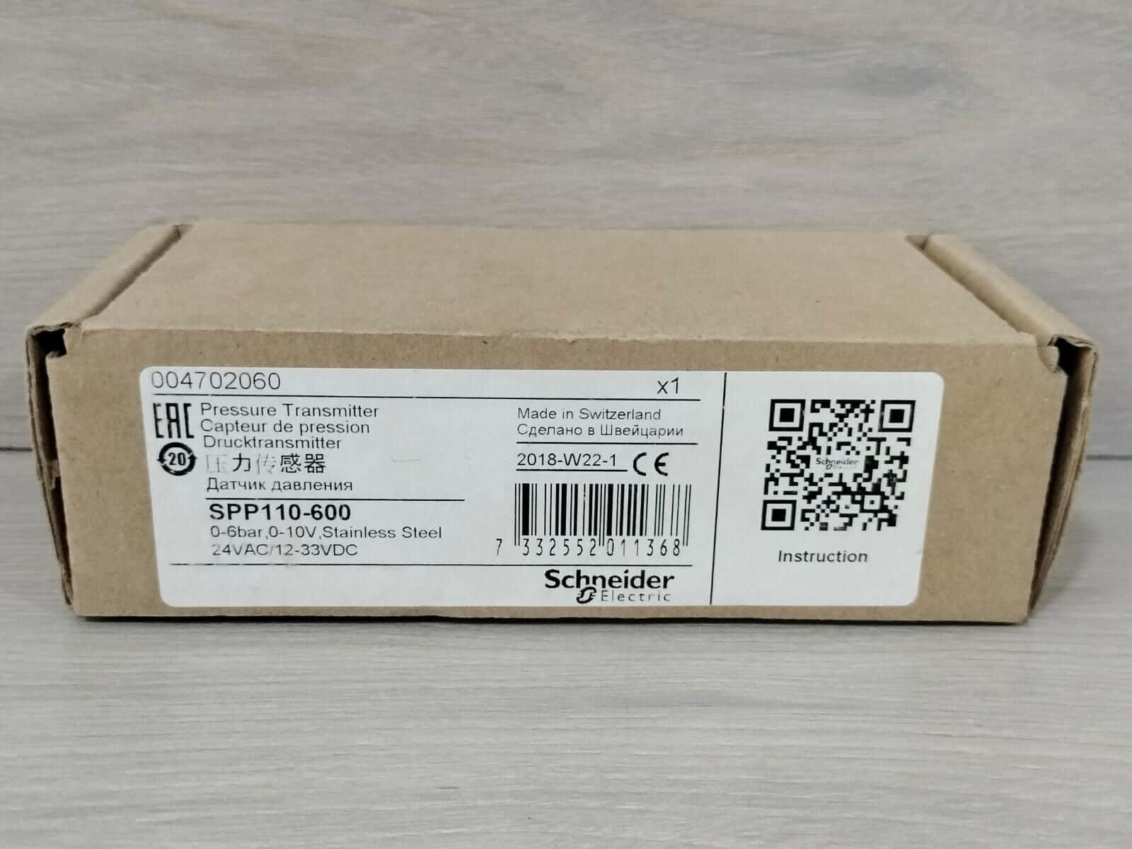 Schneider Electric SPP110-600 Schneider Electric 004702060 Pressure Transmitter Sensor SPP110-600 24VAC 6