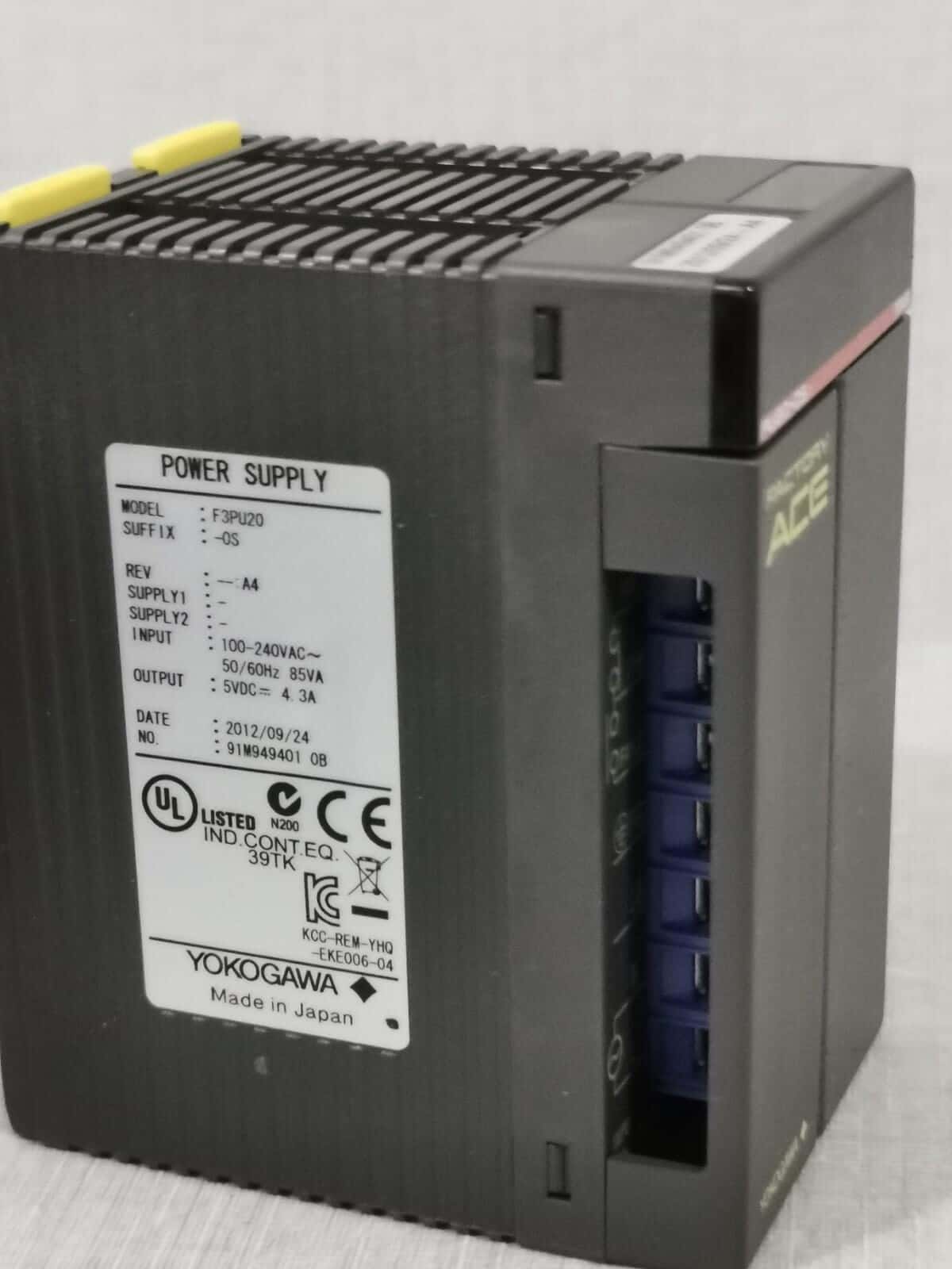 YOKOGAWA PU20-OS YOKOGAWA F3PU20 POWER SUPPLY PU20-OS 8