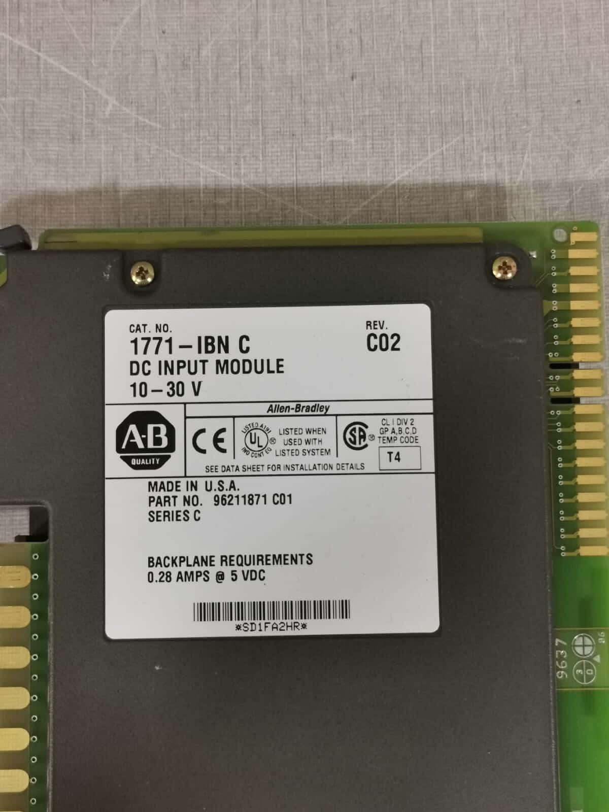Allen-Bradley 1771-IBN Allen Bradley 1771-IBN DC Input Module Ser C Rev. C02 2