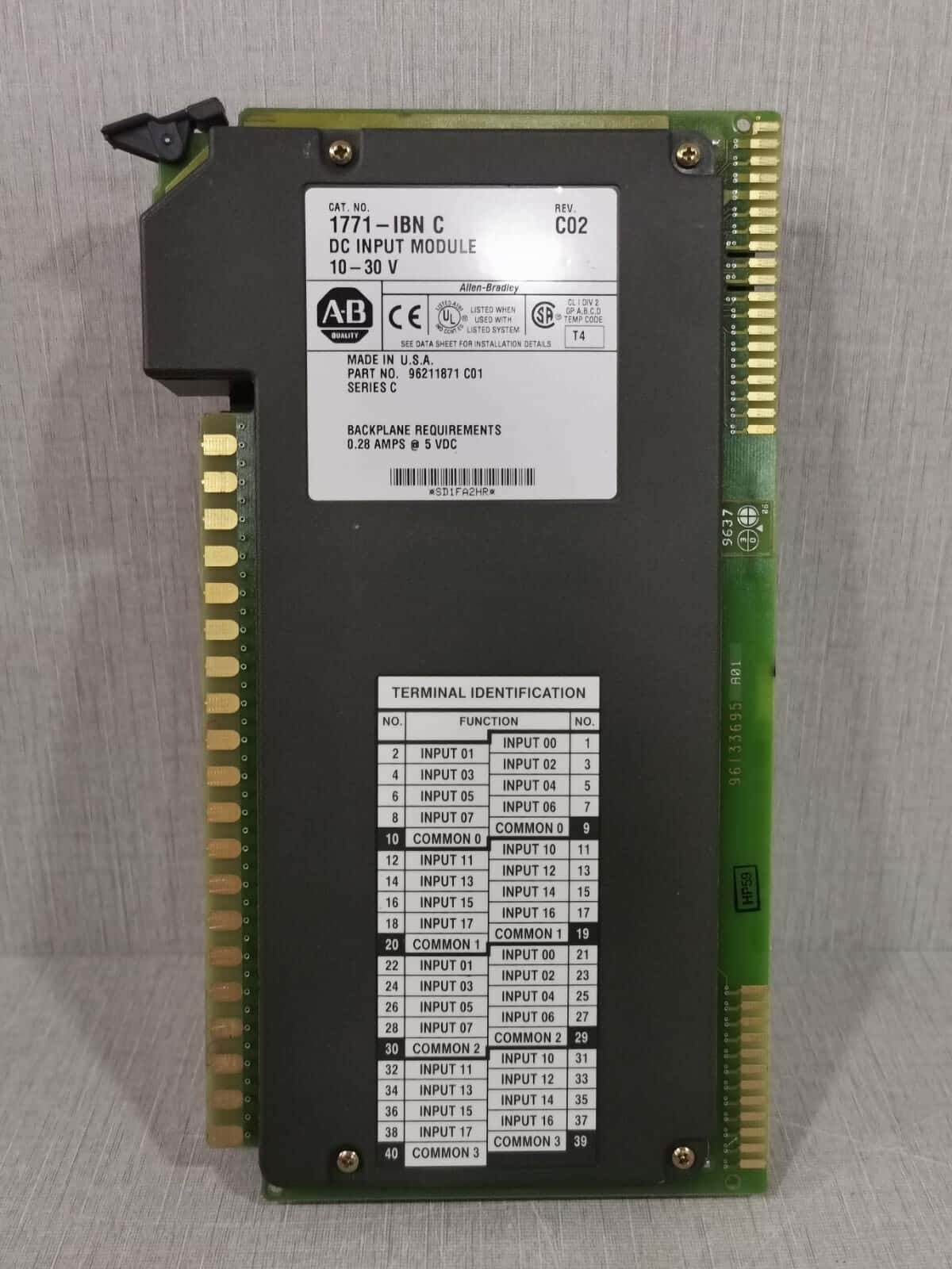 Allen-Bradley 1771-IBN Allen Bradley 1771-IBN DC Input Module Ser C Rev. C02 3
