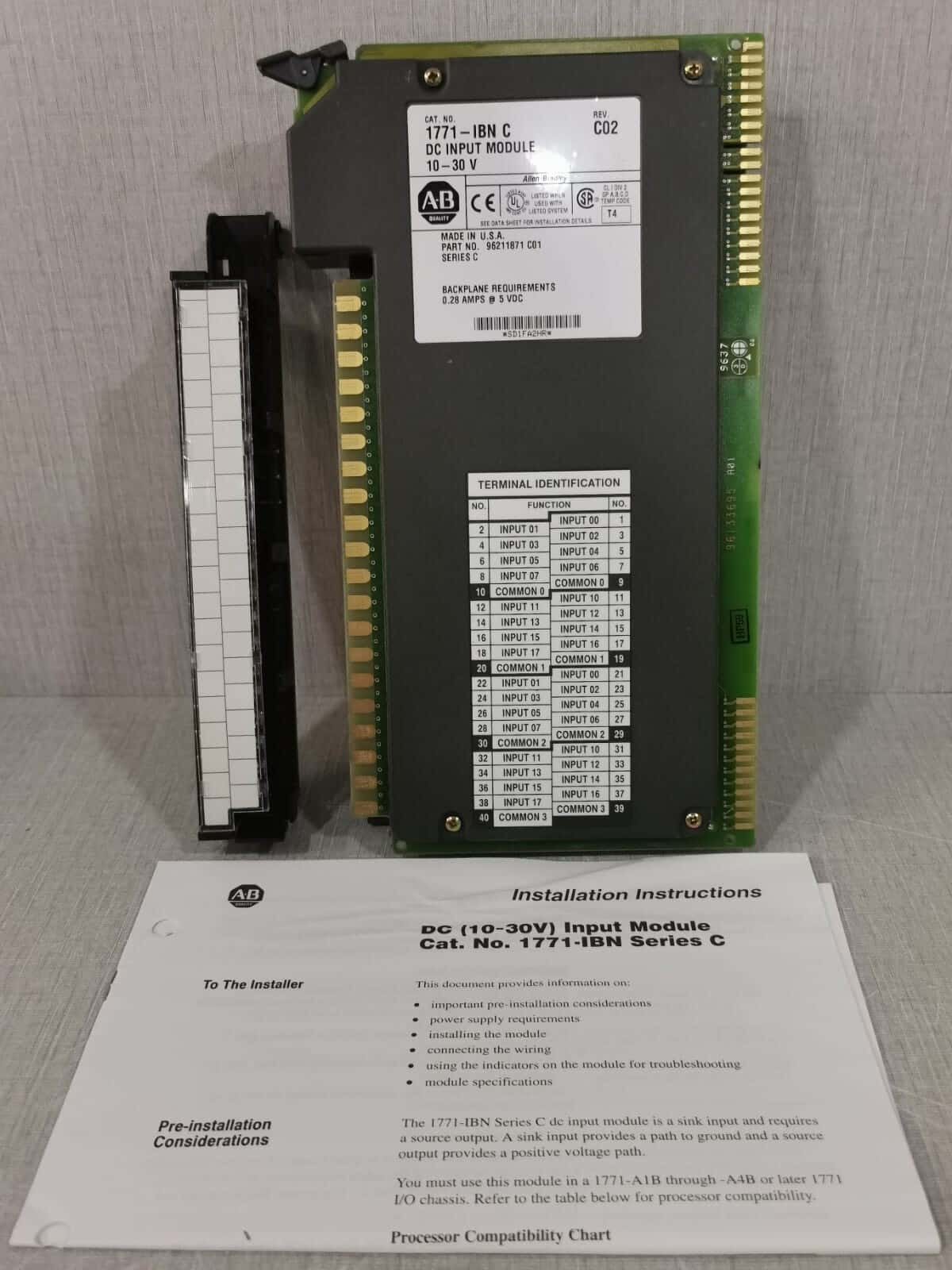Allen-Bradley 1771-IBN Allen Bradley 1771-IBN DC Input Module Ser C Rev. C02 1