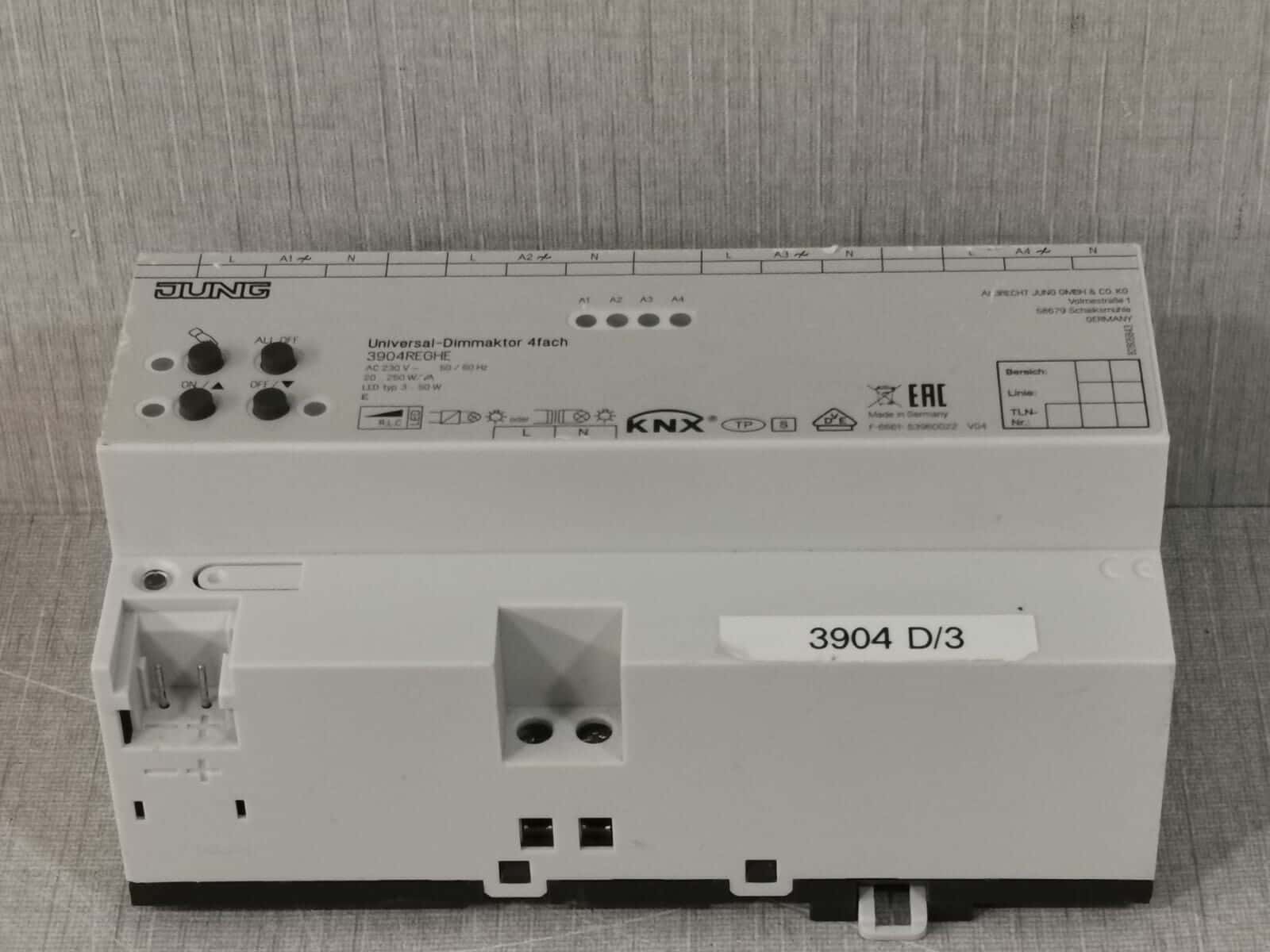 JUNG 3904 REGHE JUNG 3904REGHE UNIVERSAL-DIMMING ACTUATOR 4 -GANG 4