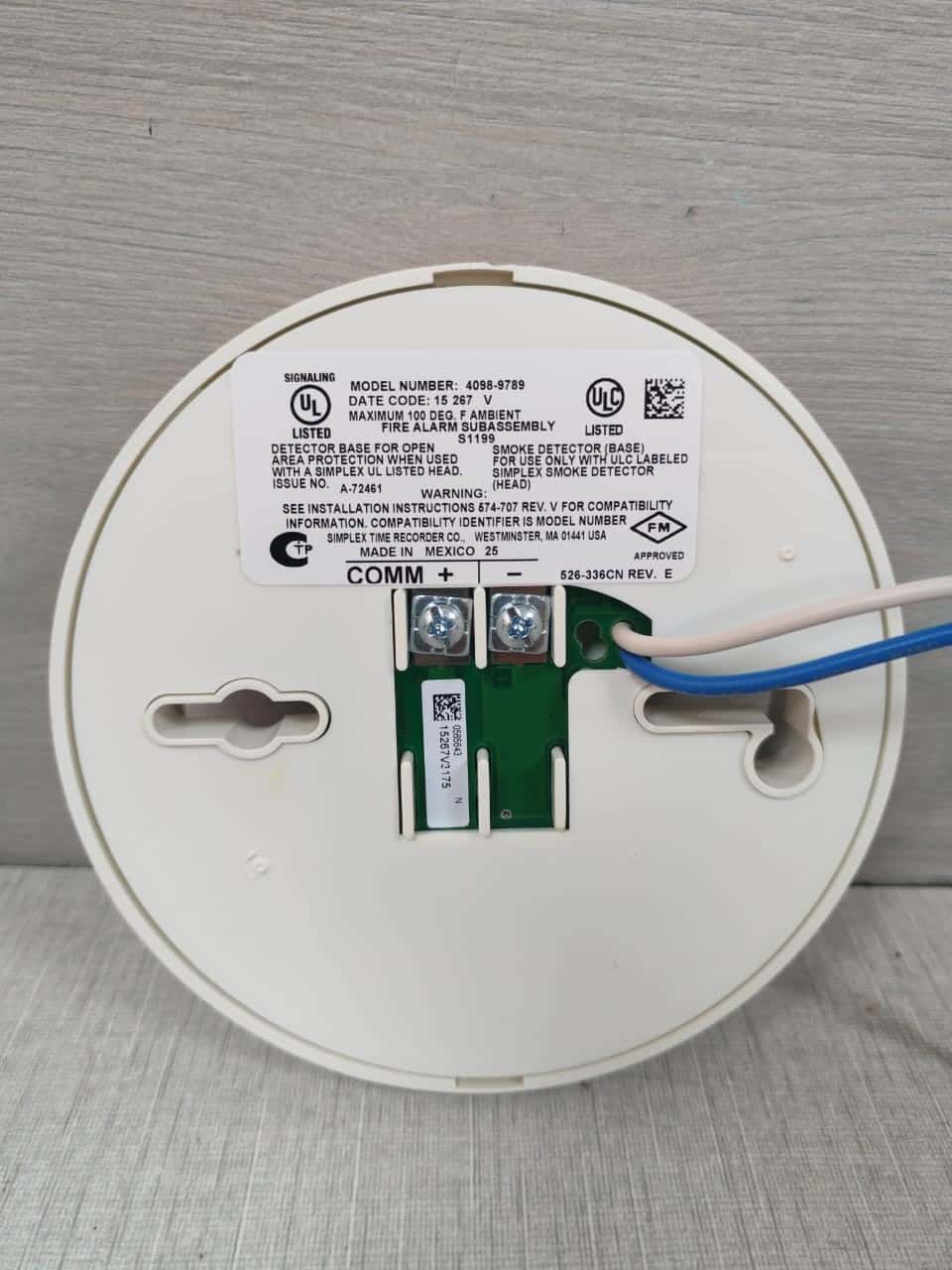 Simplex 4098-9789 SIMPLEX 4098-9789 LIFE ALARM SENS BASE W/ LED OUT 0677110CN 9