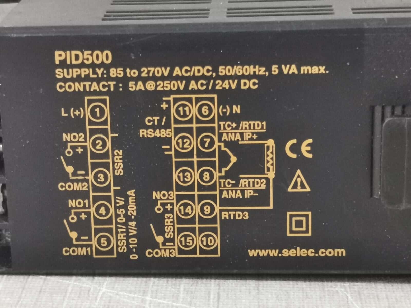 Selec PID500-0-0-01 Selec PID500-0-0-01 Digital Temperature Controller Relay 85 TO 270V AC/DC 7