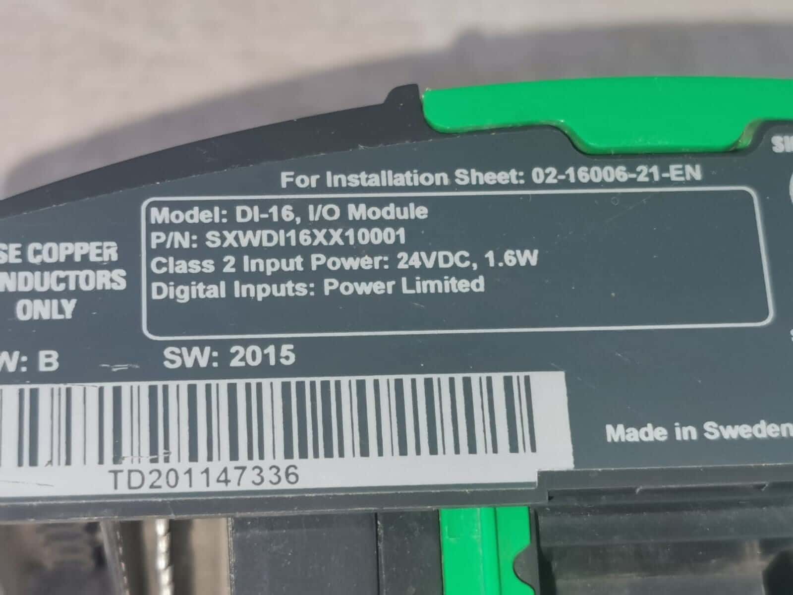 Schneider Electric SXWDI16XX10001 DI-16 Schneider Electric SXWDI16XX10001 I/O Module - WITHOUT FRONT COVER & BASE 5