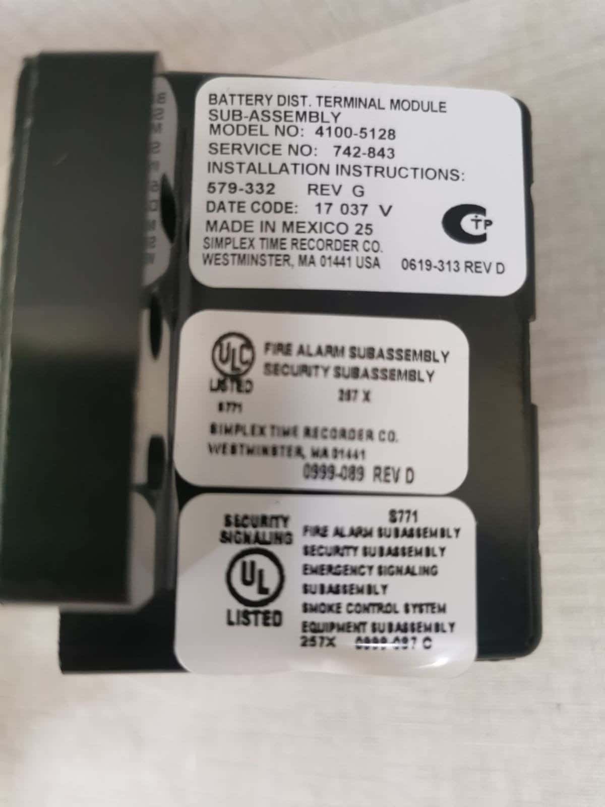 BUSS 742-843 BUSS 4100-5128 / 742-843 BATTERY DIST.TERMINAL MODULE SUB-ASSEMBLY 5
