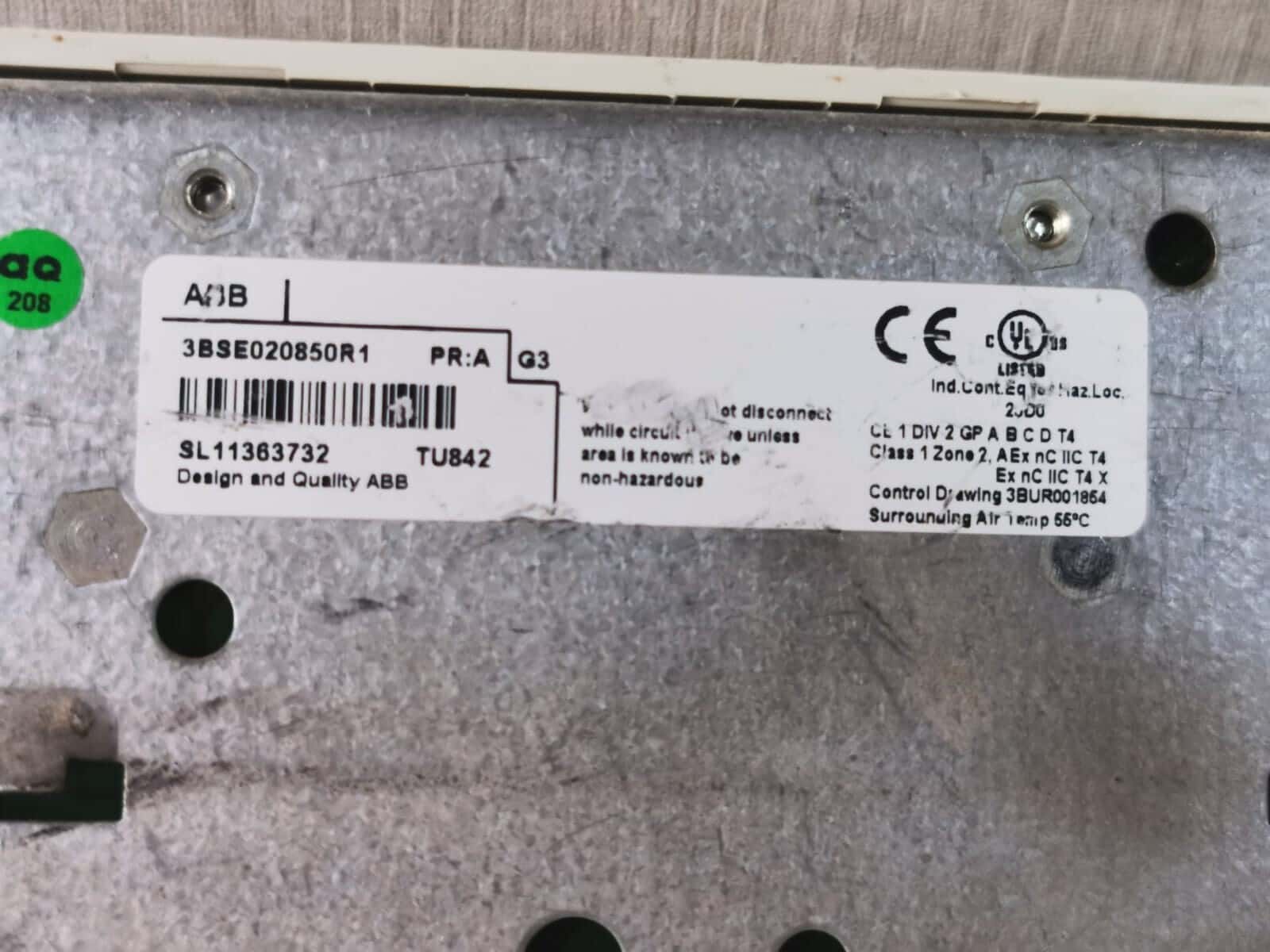 ABB 3BSE020850R1 ABB 3BSE020850R1 MODULE TERMINATION UNIT BASE PLATE FOR TU842 2