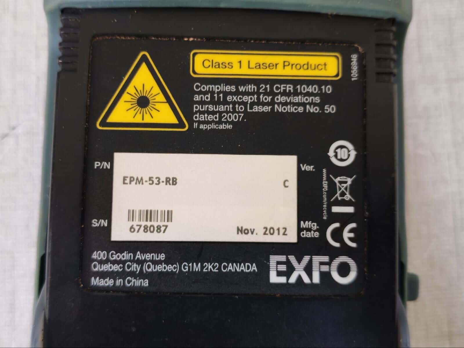 EXFO EPM-53-RB EXFO EPM-50 Fiber Basix Power Meter P/n: EPM-53-RB 9