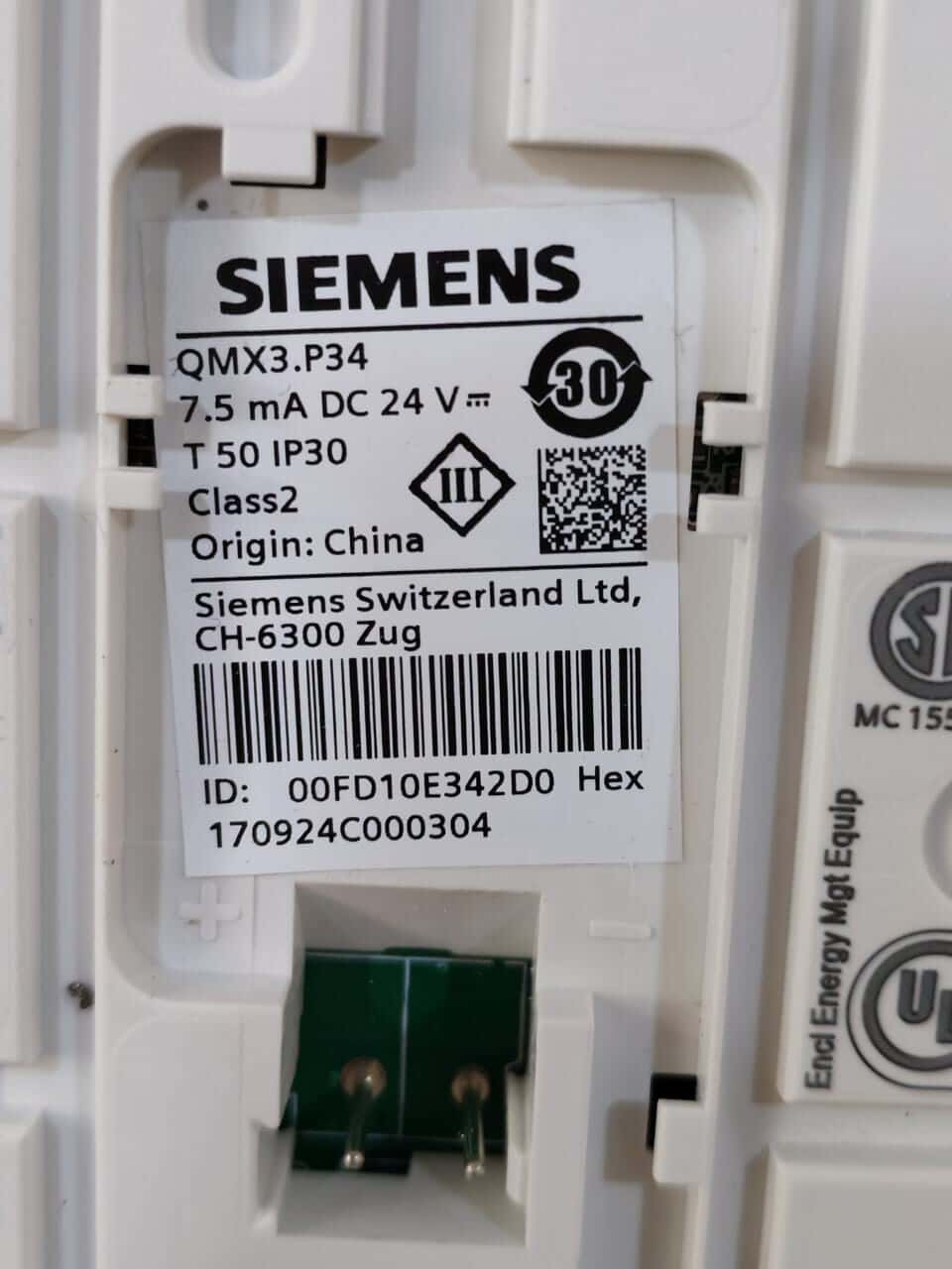 Siemens QMX3.P34 Siemens QMX3.P34 Room Operator Unit - Without Cover 2