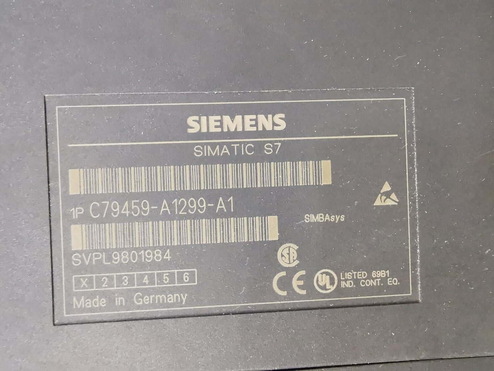 Siemens C79459-A1299-A1 SIEMENS 9AE 4100-1AA10 SIMATIC S7 C79459-A1299-A1 -WITHOUT COVER 5