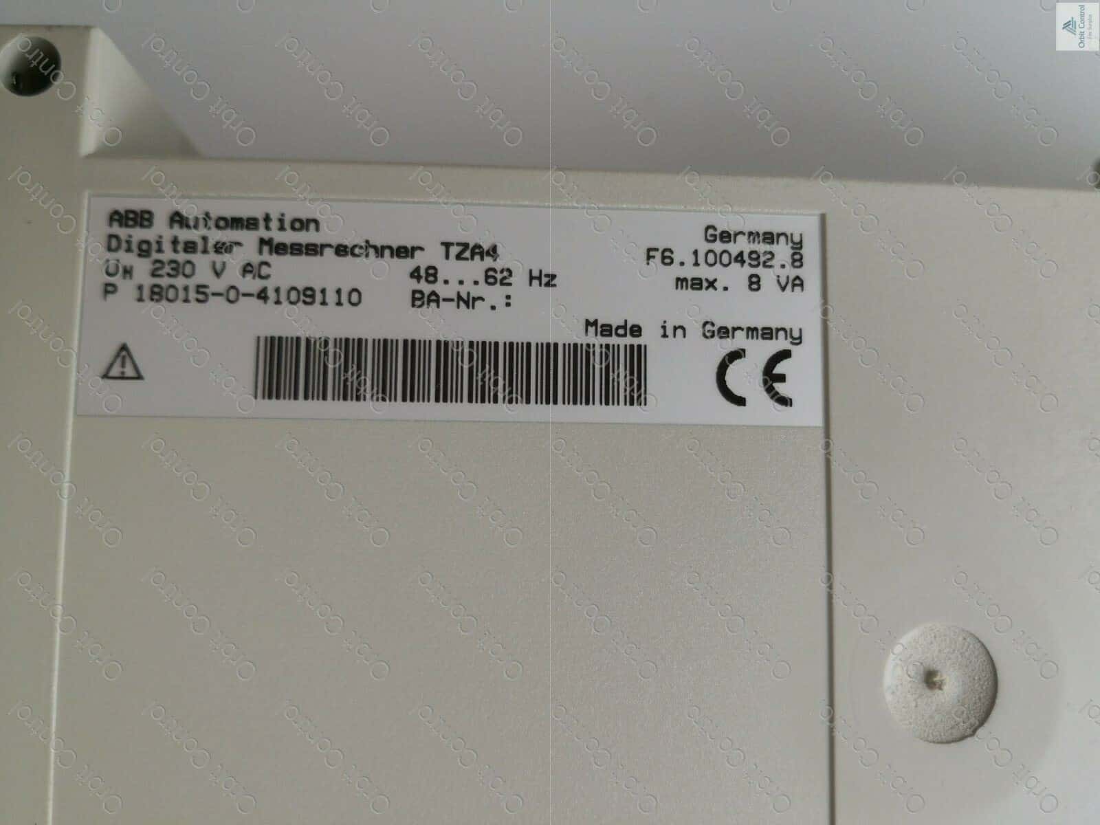 ABB F6.100492.8 ABB Digital Measuring Computer TZA 4 230V AC F6.100492.8 / max. 8 VA /48-62 HZ 3