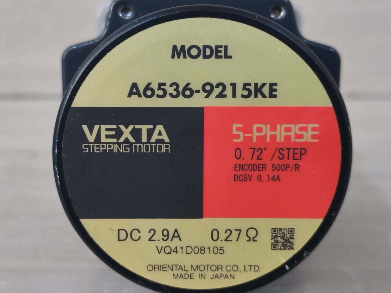 VEXTA ORIENTAL A6535-9215KE VEXTA ORIENTAL A6535-9215KE 5-PHASE 0.72/STEP ENCODER STEPPING MOTOR DC 2.9A 2