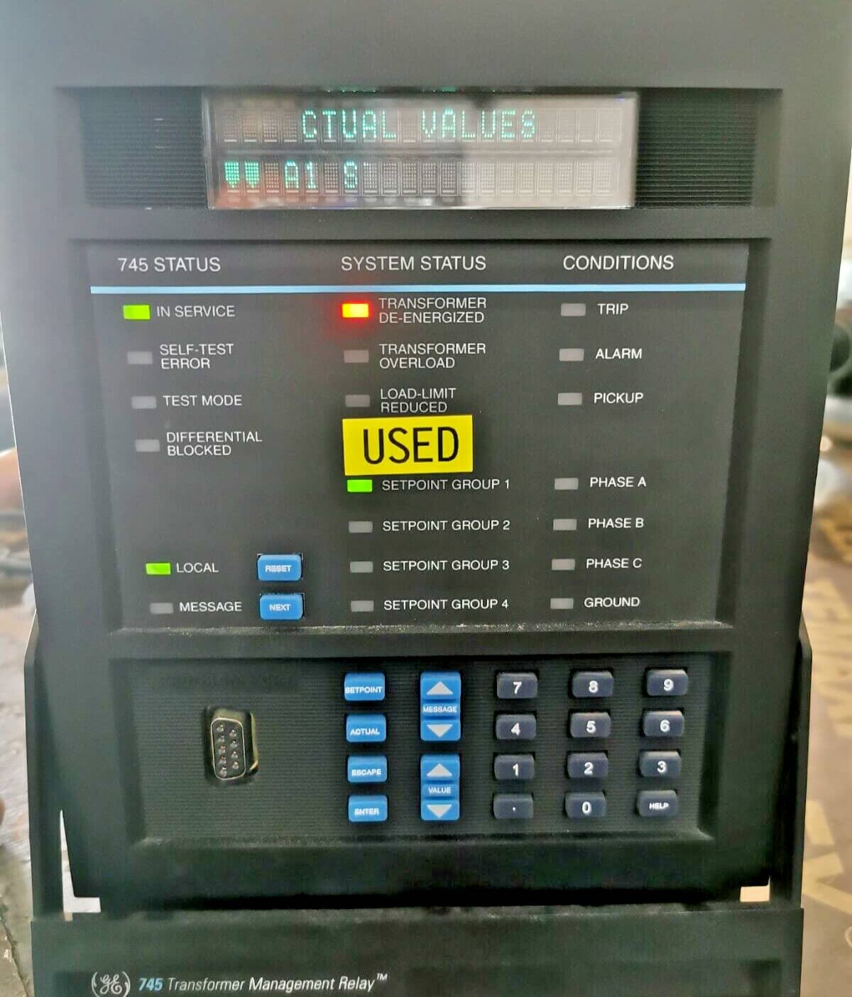 GE SR745 745W3P5G5HIAR TRANSFORMER RELAY