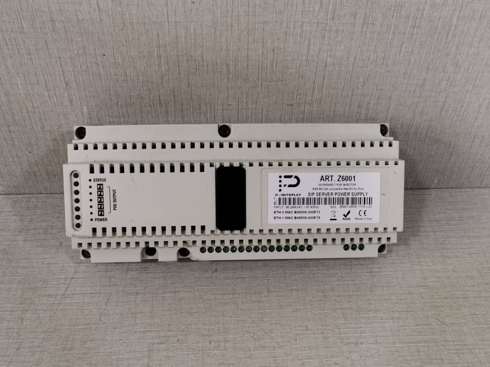 INFINITEPLAY ART.Z6001 / Z6001 SIP SERVER POWER SUPPLY