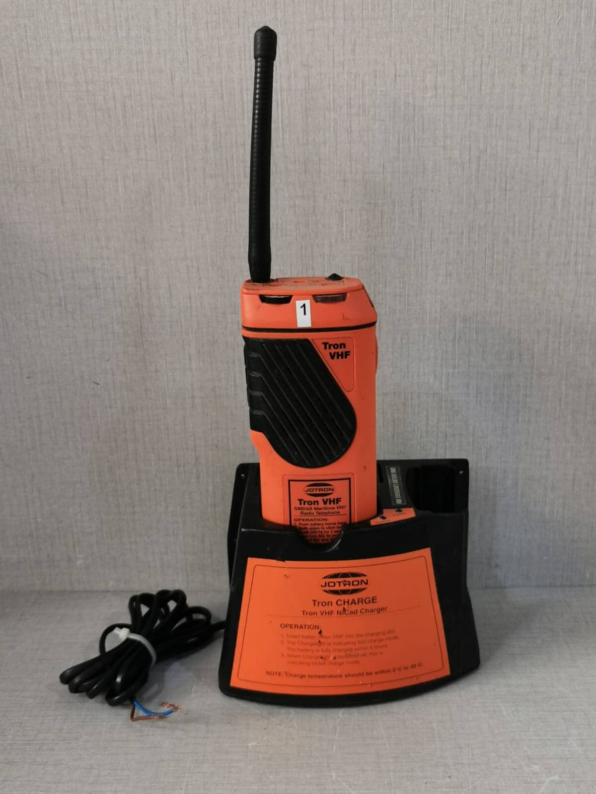 JOTRON Tron VHF GMDSS Maritime VHF Radio Phone with Tron 93080 Charging Station