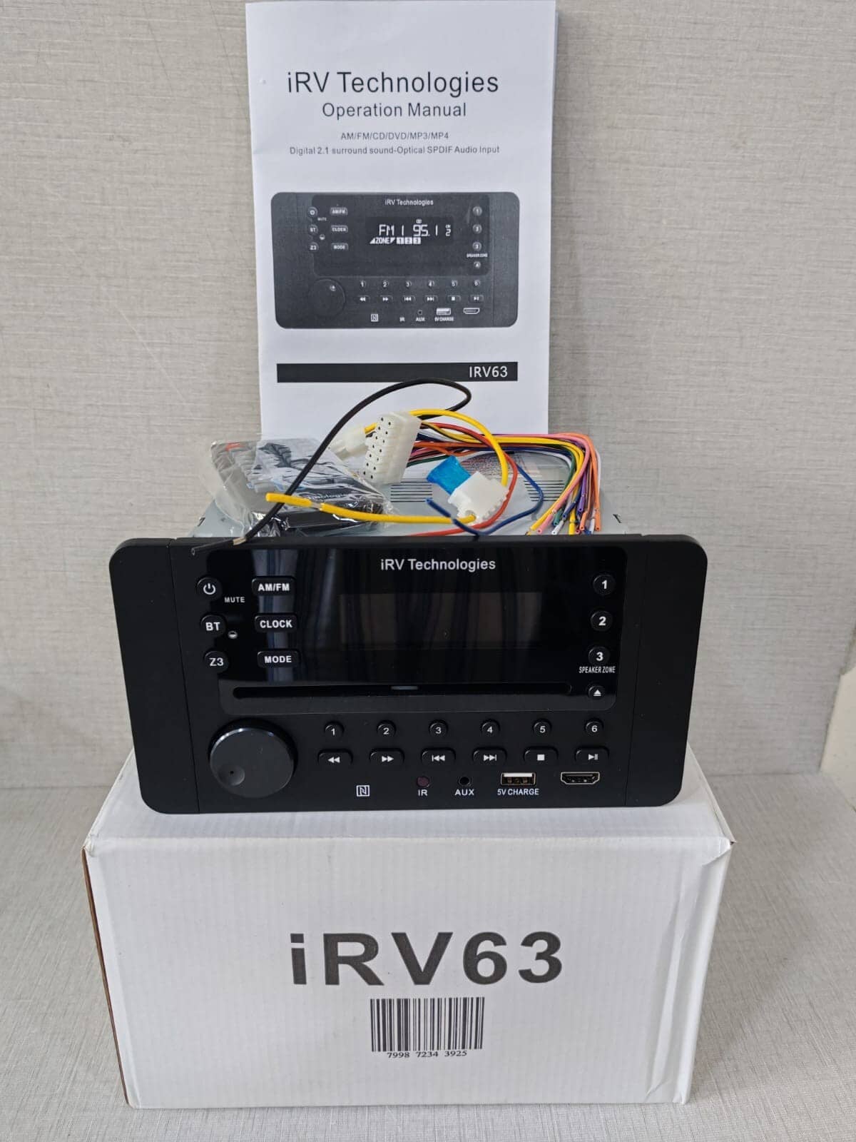 iRV63 Technologies AM/FM/CD/DVD/MP3/MP4 Radio Stereo
