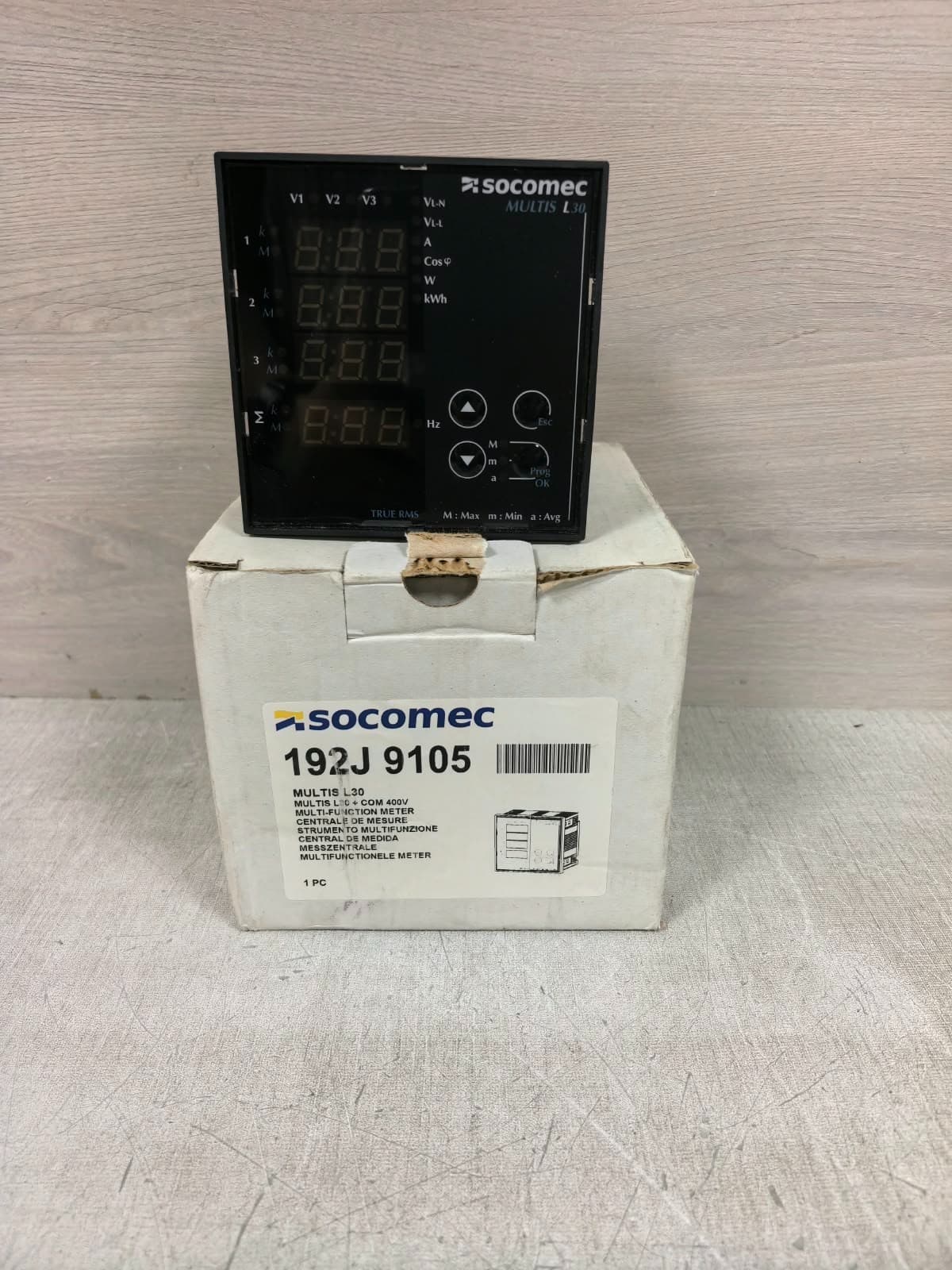 SOCOMEC MULTIS L30 SOCOMEC MULTIS L30 MULTI-MEASUREMENT DIGITAL PANEL METER 190-260VAC