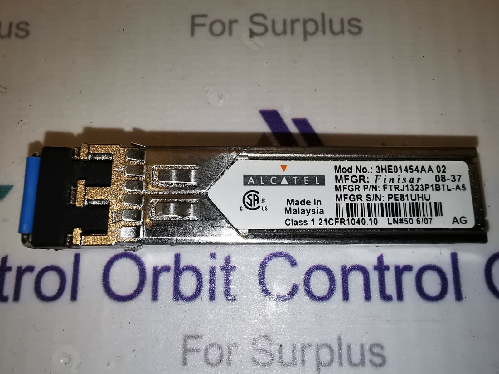 Alcatel SFP-100FX SFP OPT MOD 4oKM-LC/3HE01454AA 02