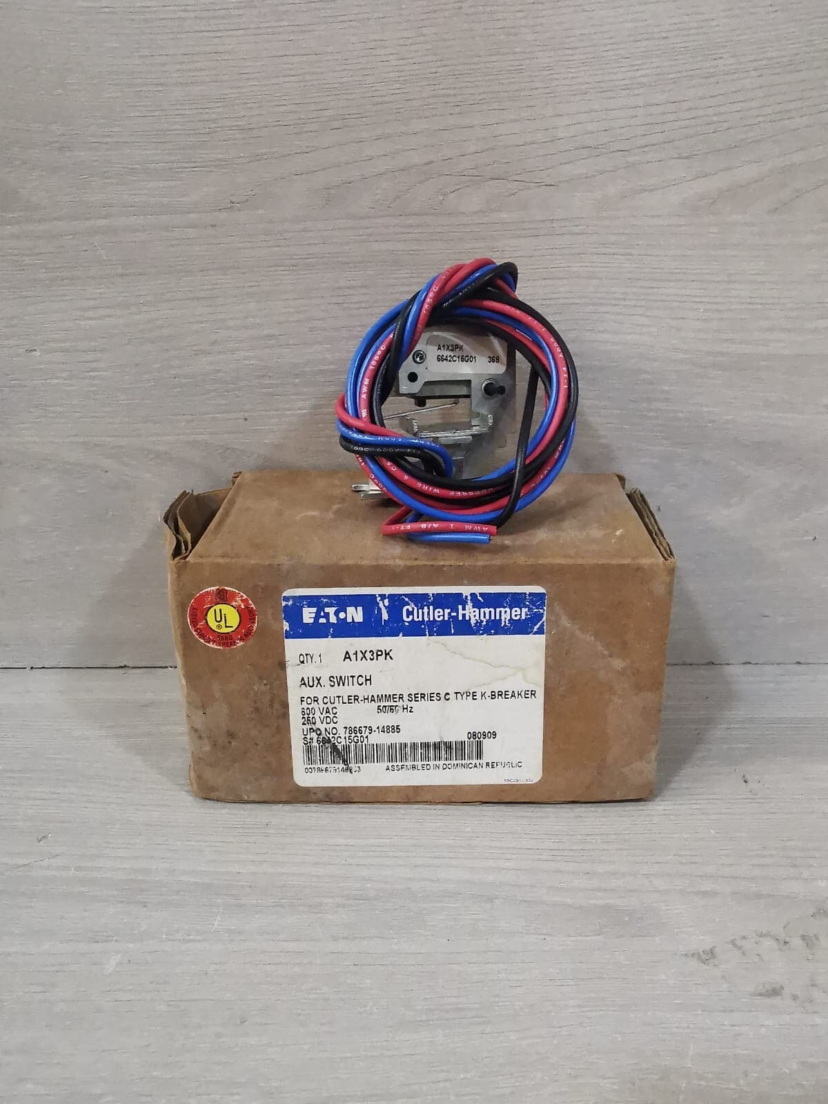 Eaton 6642C15G01 EATON A1X3PK AUX.SWITCH FOR CUTLER-HAMMER DER.C TYPE K-BREAKER 6642C15G01 600VAC