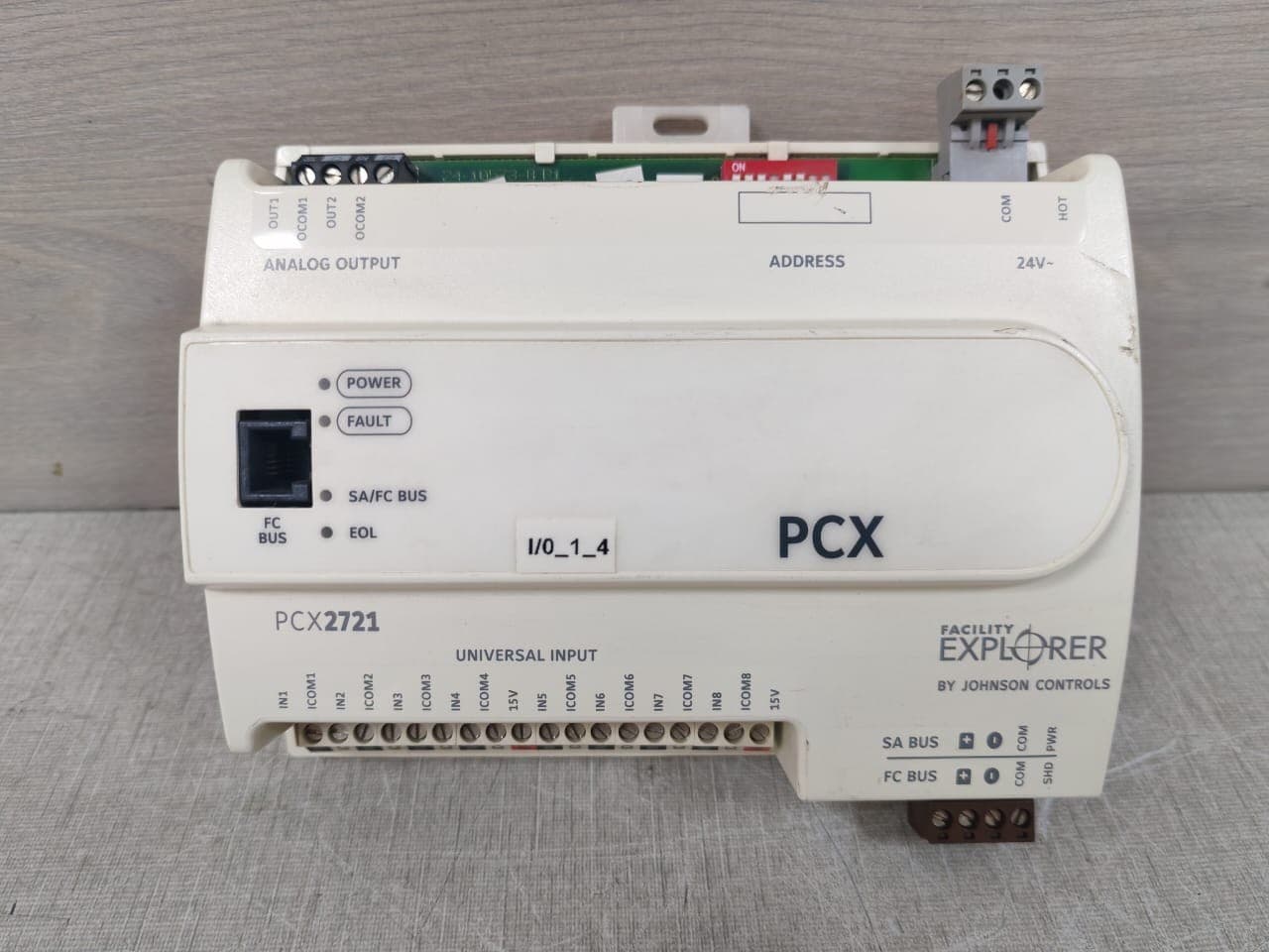 JOHNSON CONTROLS FX-PCX2721-0 REV.L S/W VER6.2 JOHNSON CONTROLS PCX2721 / FX-PCX2721-0 REV.L S/W VER6.2 EXPLORER CONTROLLER