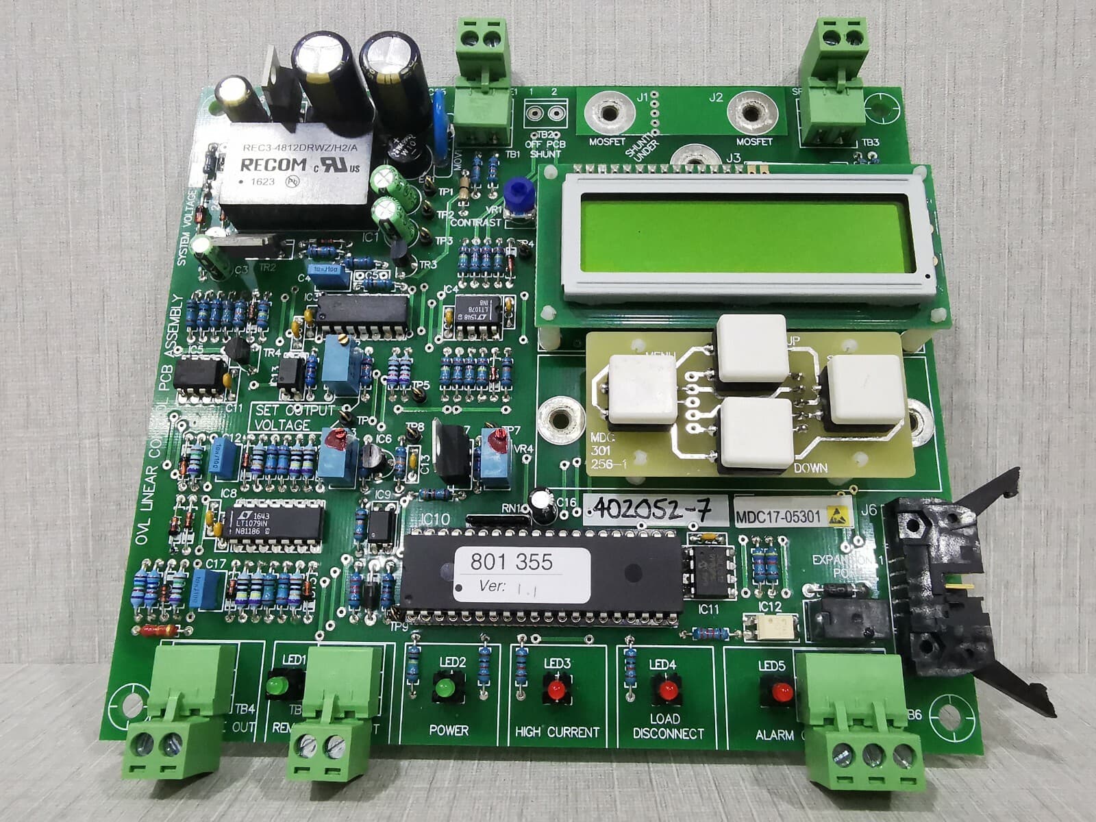 402052-7 OVL MDC 301 218-2 LINEAR CONTROL PCB ASSEMBLY