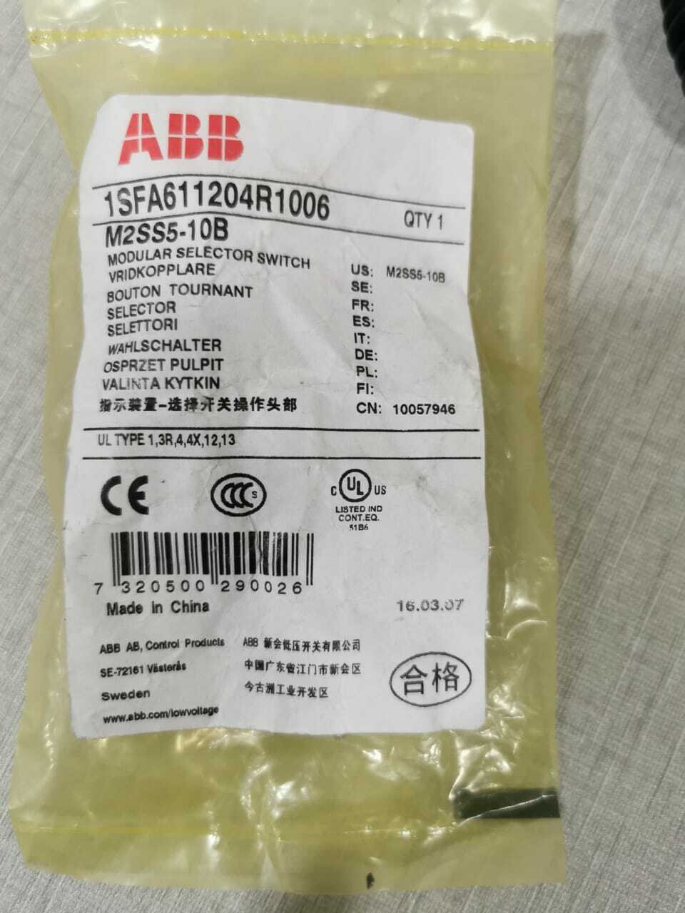 ABB 1SFA611204R1006 Modular Selector Switch M2SS5-10B