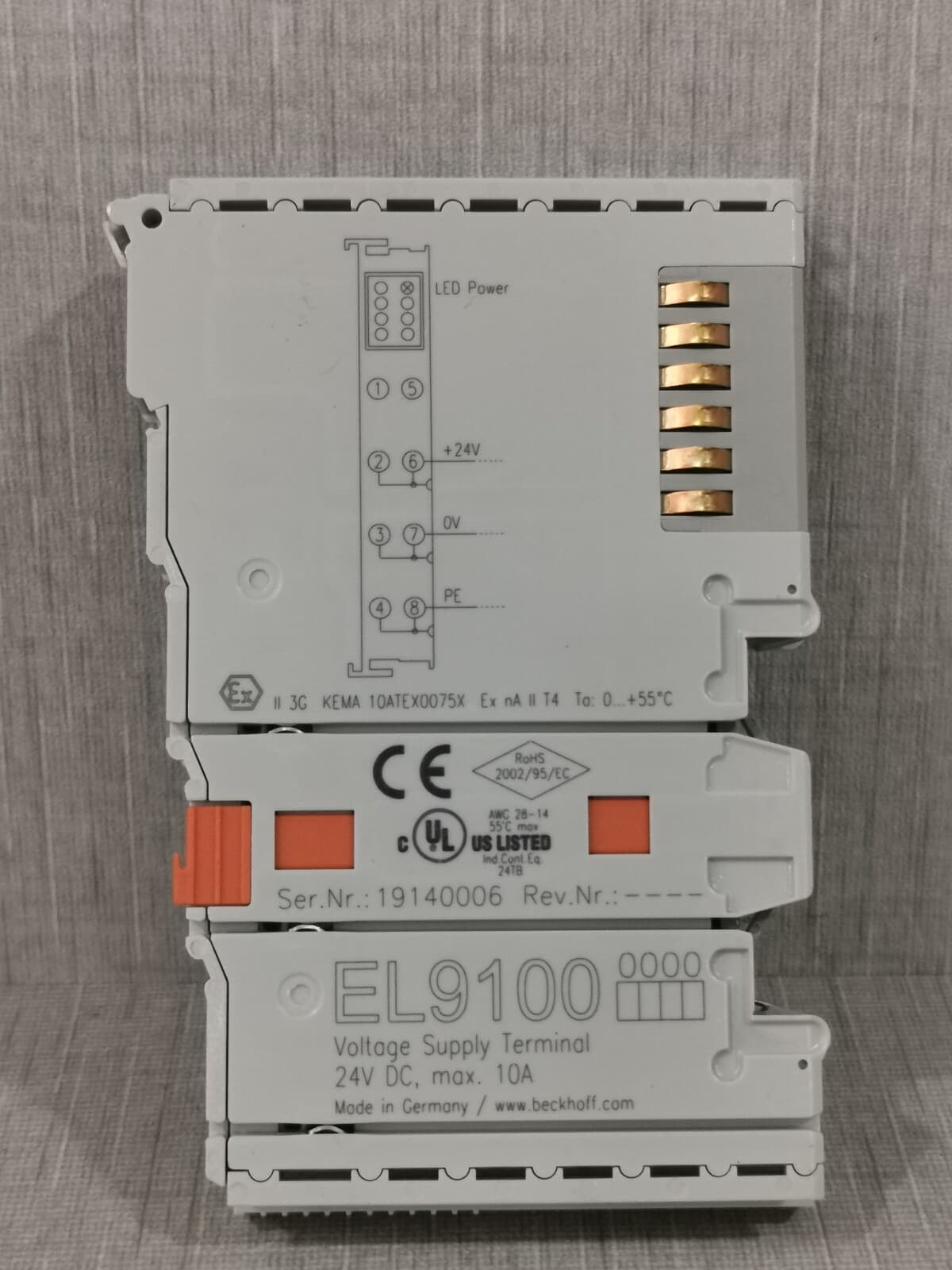 Beckhoff EL9100 Voltage Supply Terminal