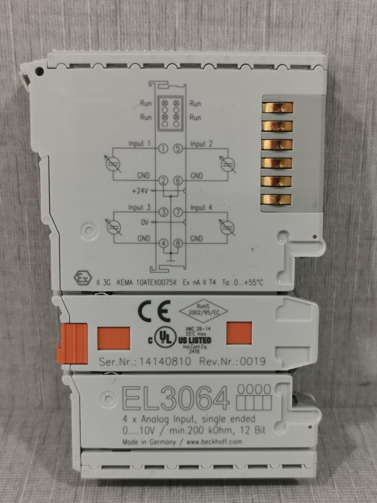 Beckhoff EL3064 Analog Input Single Ended