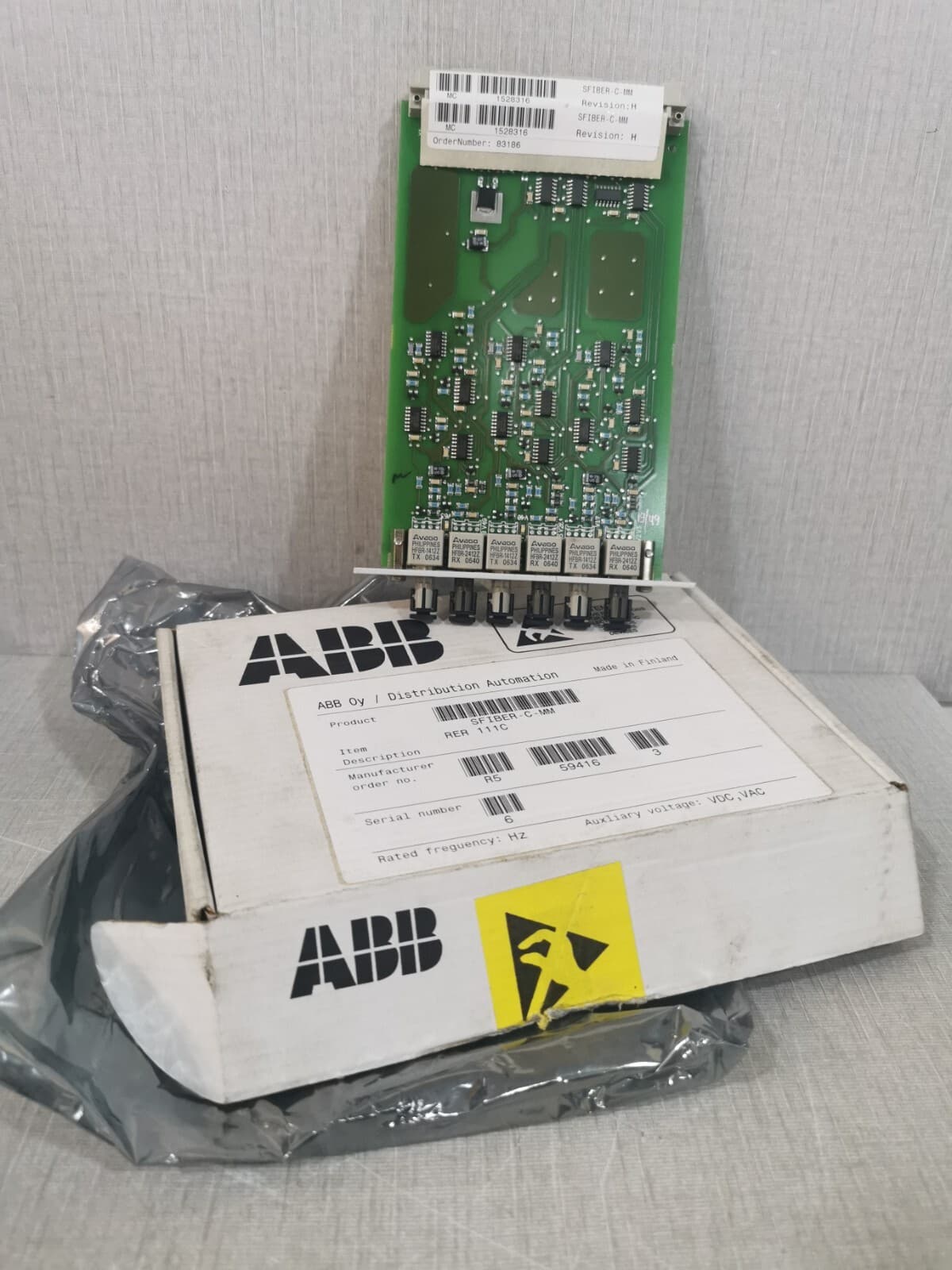 ABB 1MSC980010 Rev. F Board SFIBER-C-MM Rev.H