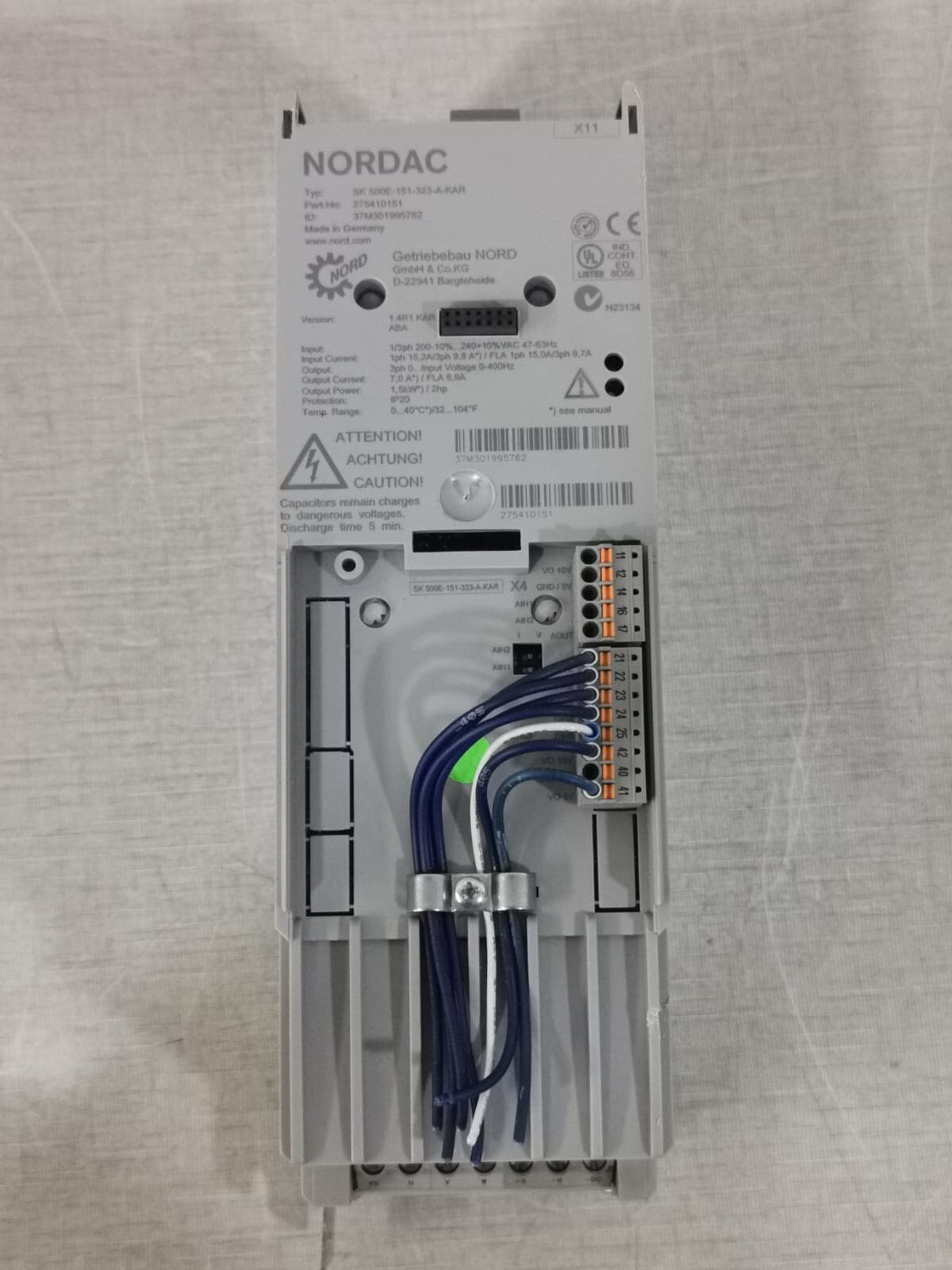 NORDAC SK 500E-151-323-A-KAR / Part No: 275410151 Inverter Drive