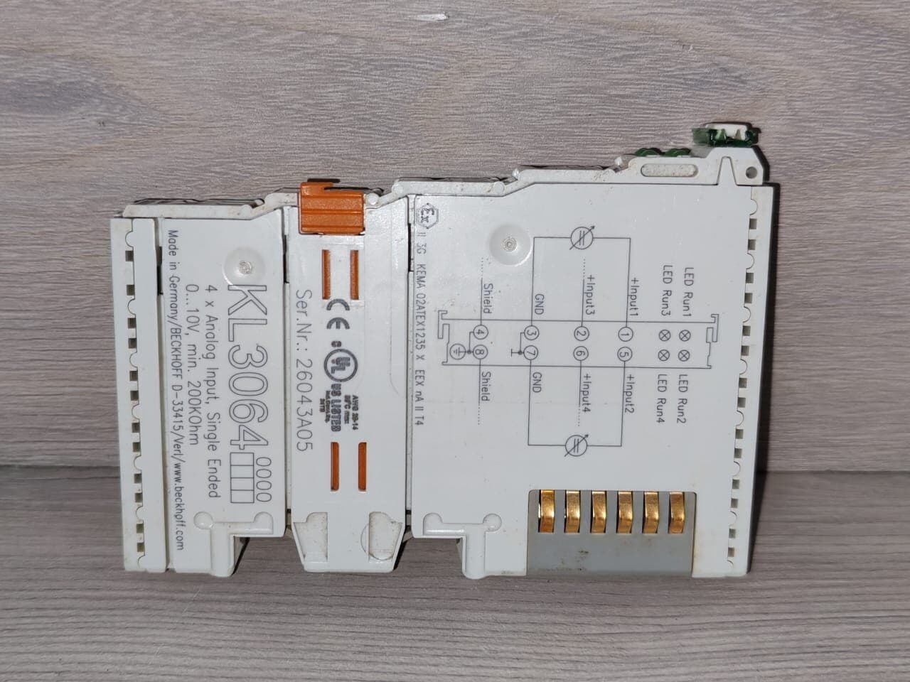 BECKHOFF KL3064 Bus Terminal 4-Channel Analog Input