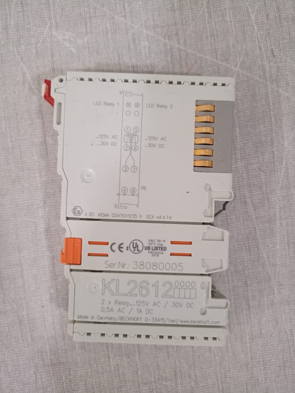 Beckhoff KL2612 2x Relay 125V AC/30V Dc 0,5A AC/1A DC