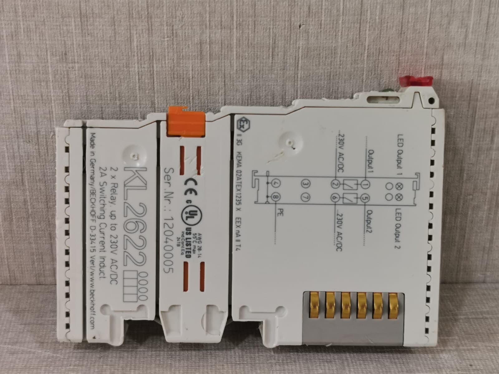 BECKOFF KL2622 2-CHANNEL RELAY BUS TERMINAL