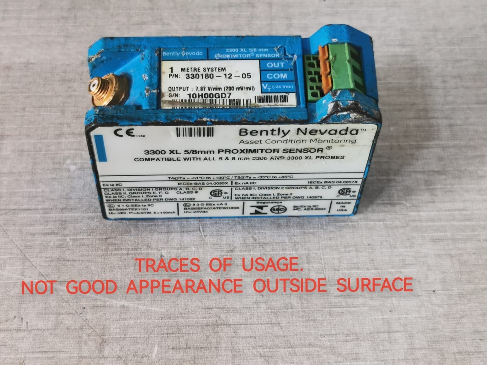 Bently Nevada 330180-12-05 Bently Nevada 3300 XL, 5/8 mm PROXIMITOR SENSOR 330180-12-05