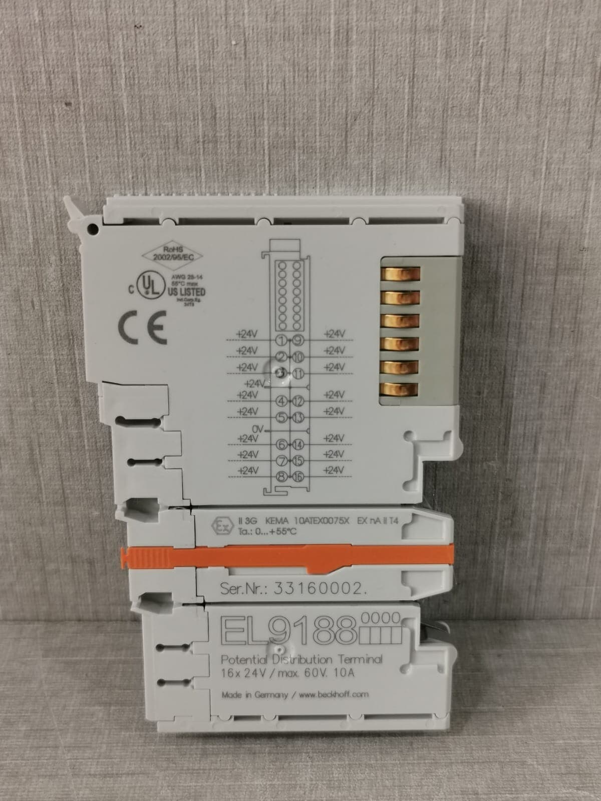 BECKHOFF EL9188 POTENTIAL DISTRIBUTION TERMINAL