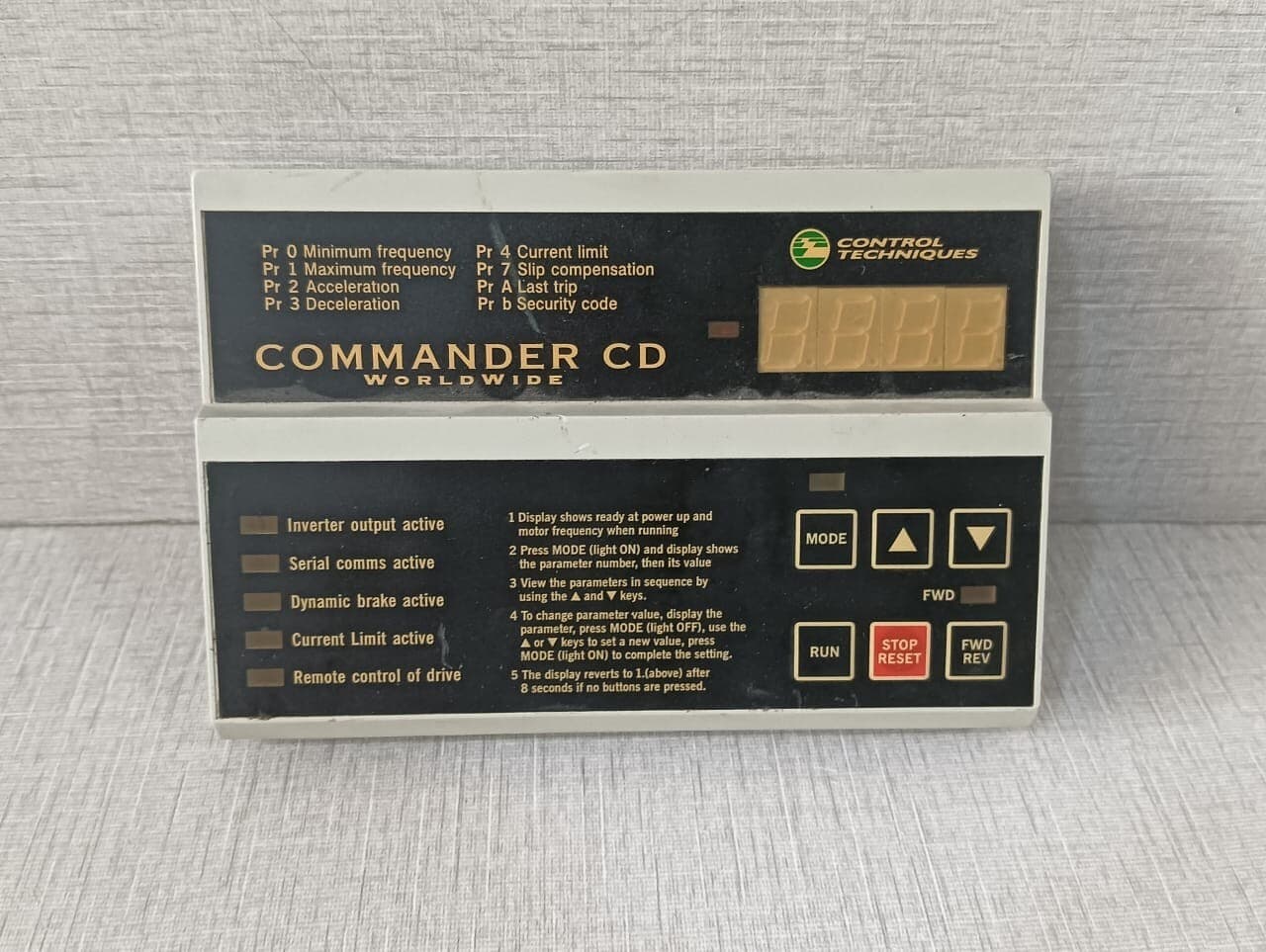 Control Techniques DCN 93400 Commander CD Interface Display