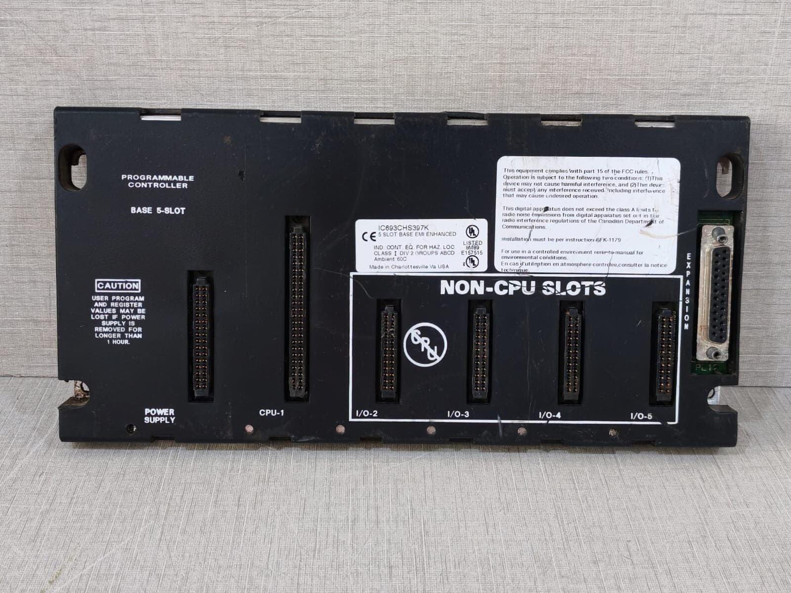 GE Fanuc IC693CHS397K 5-Slot Base Expansion EMI Enhanced