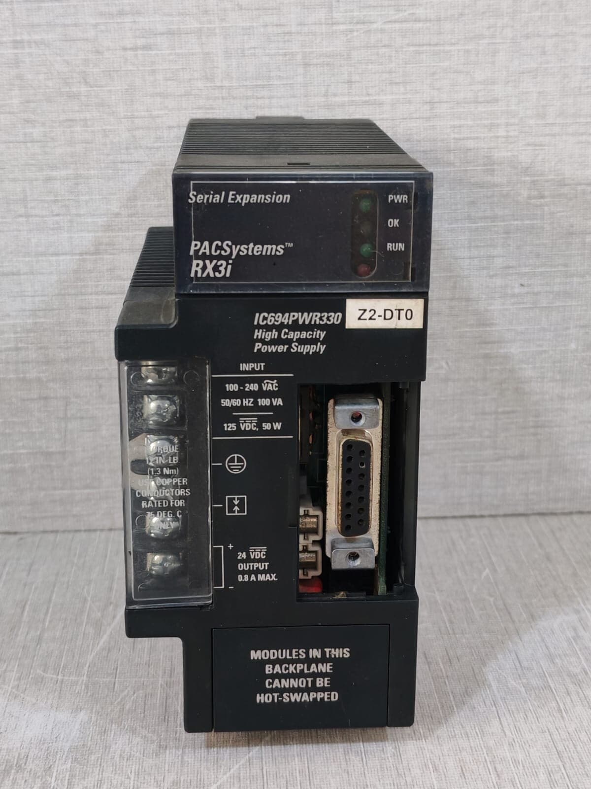 GE FANUC RX3i IC694PWR330A POWER SUPPLY 120/240VAC HI-CAP 30W