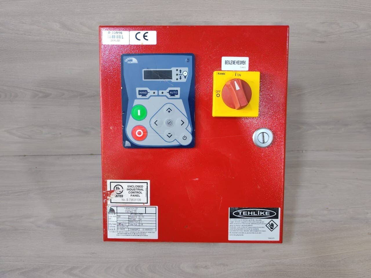 TORNATECH JP3-380/1/3/50 TORNATECH FZE JOCKEY PUMP CONTROLLER